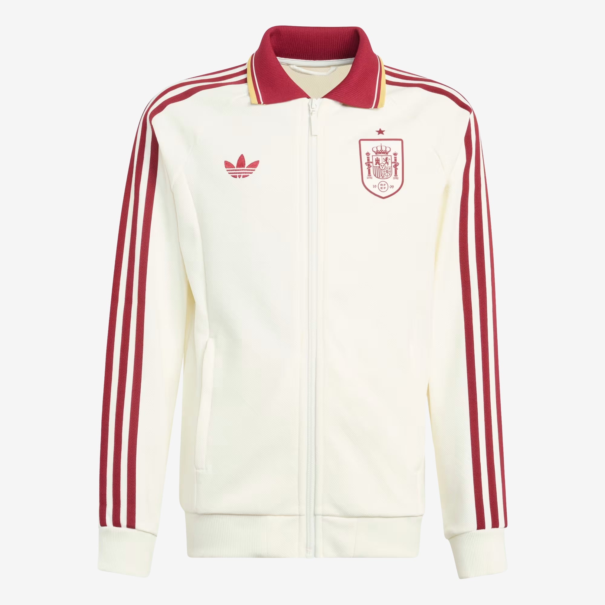 adidas Spain Away Anthem Big Kids' Full-Zip Soccer Jacket - Off White