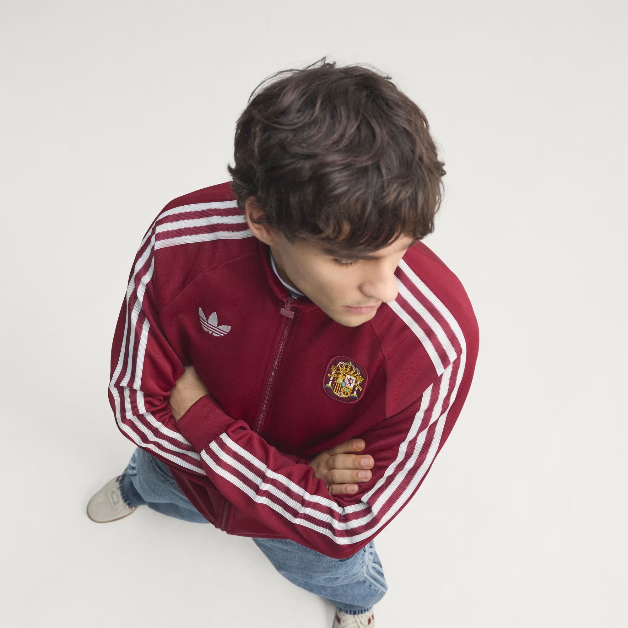 adidas Spain Originals Track Top Men's Full-Zip Soccer Jacket - Team Coll Burgundy 2