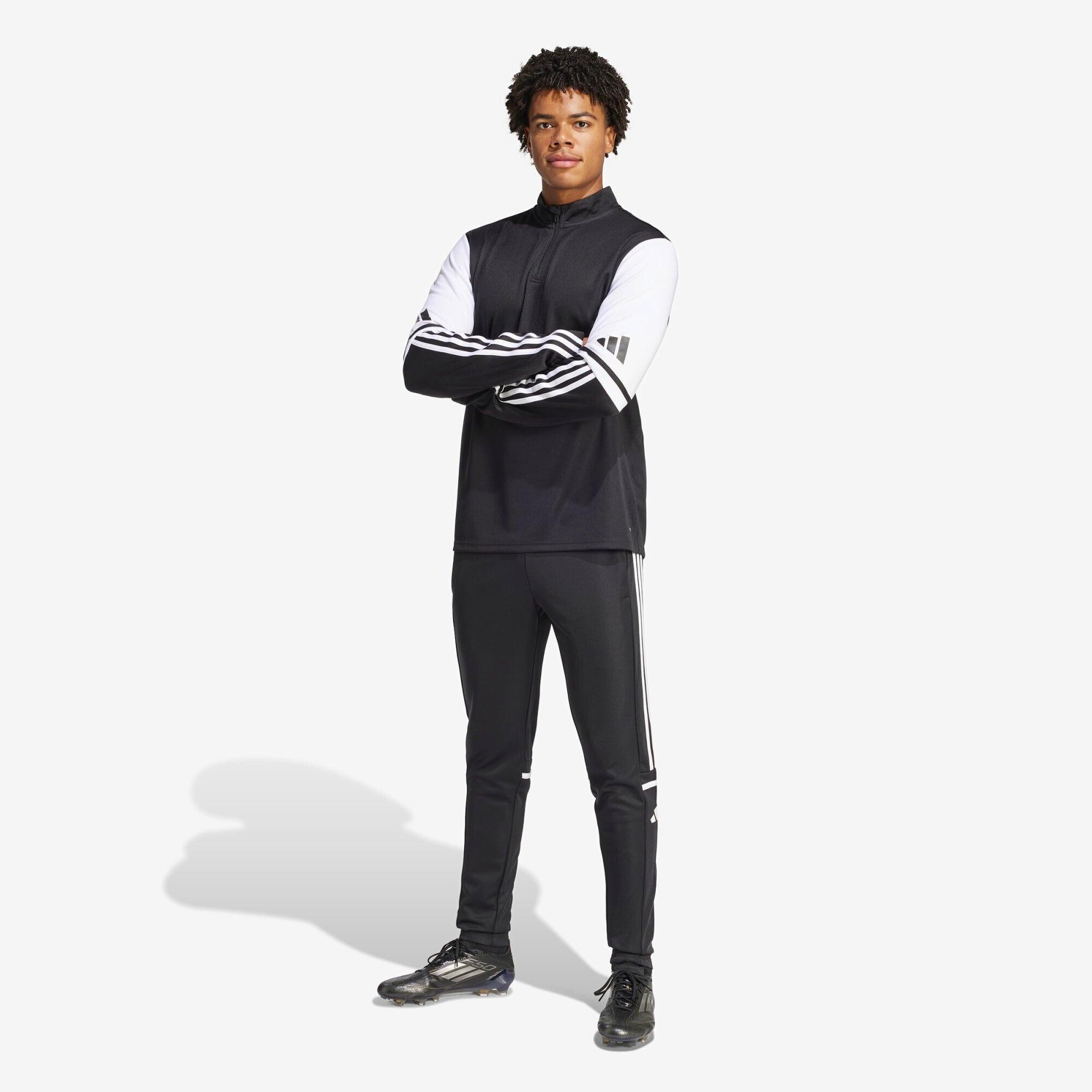 adidas Squadra 25 Training Men's 1/4 Zip Soccer Track Top - Black / White