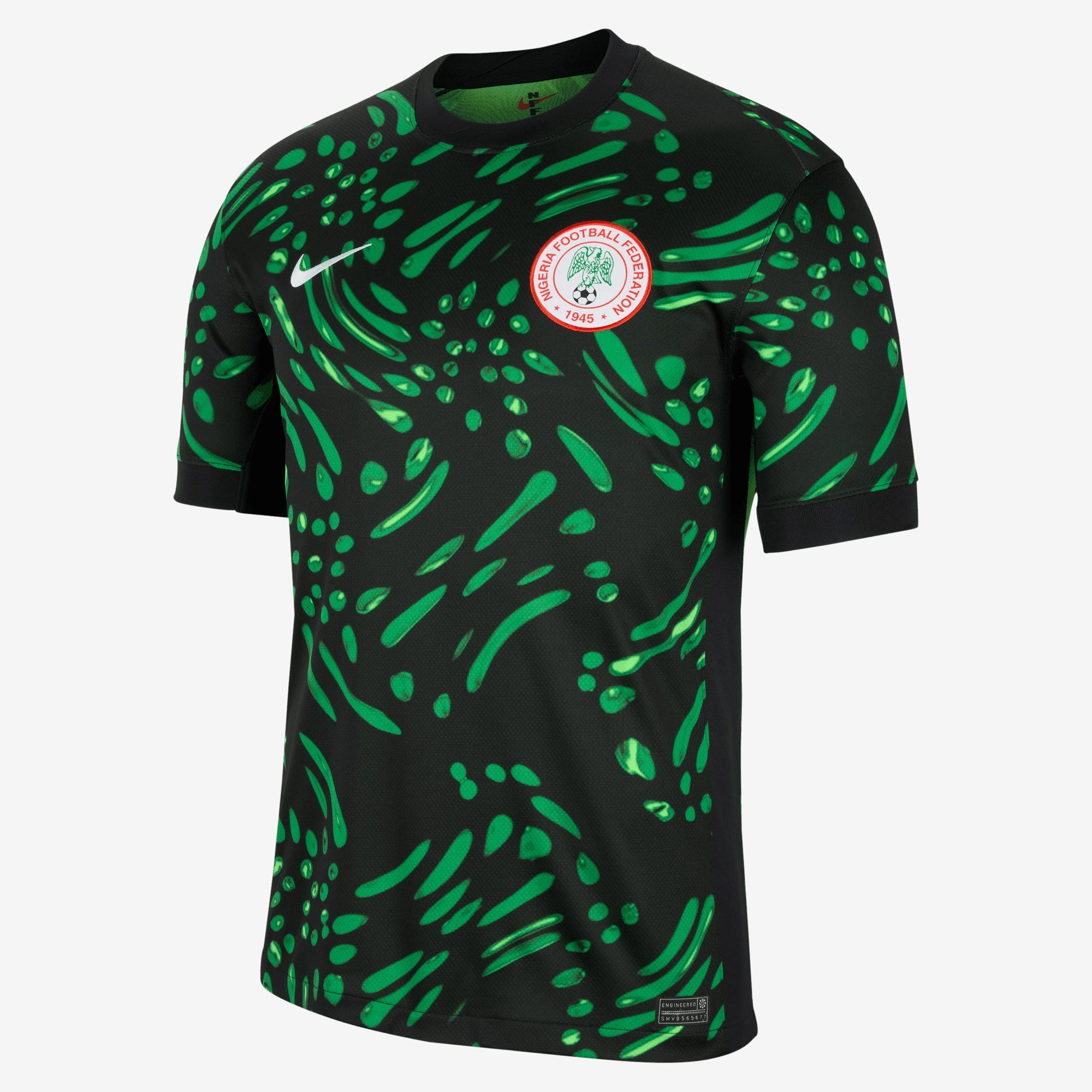 Nike Nigeria 2024 Stadium Away Men's Dri-FIT Soccer Replica Jersey - Black/Lucky Green/White