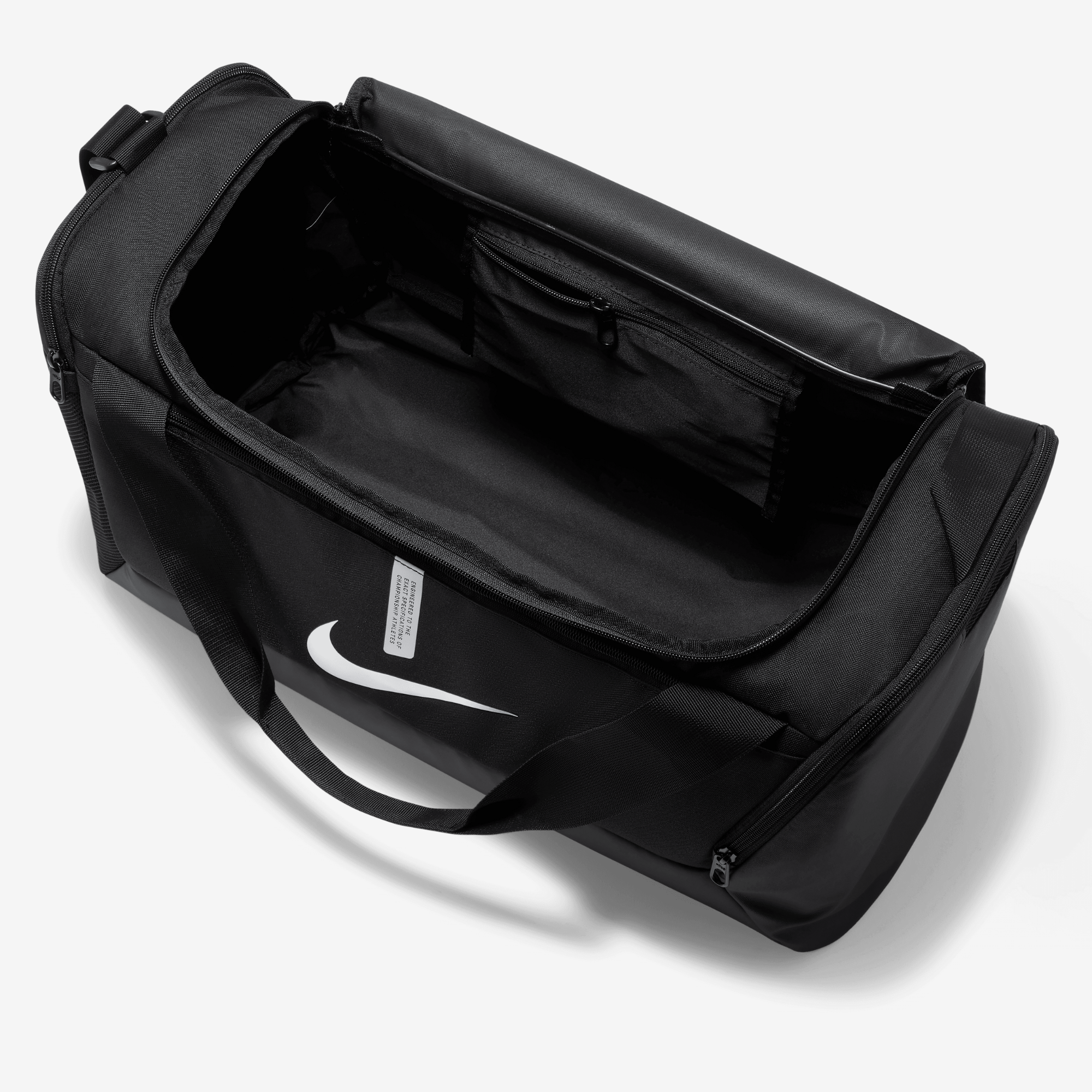 Nike Academy Team Soccer Duffel Bag (Small, 41L) - Black/Black/White