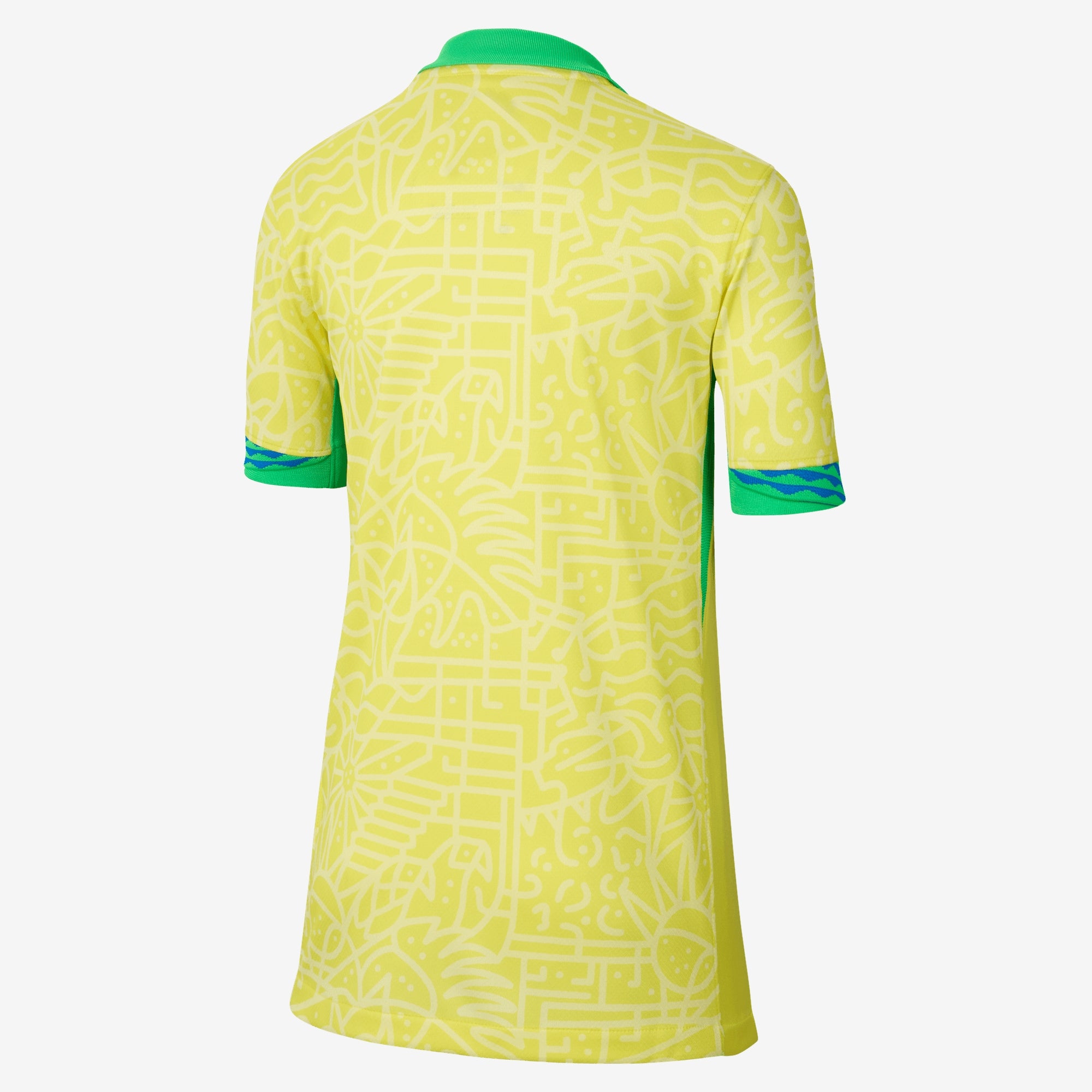 Nike Brazil 2024 Stadium Home Big Kids' Dri-FIT Soccer Replica Jersey - Dynamic Yellow/Lemon Chiffon/Green Spark