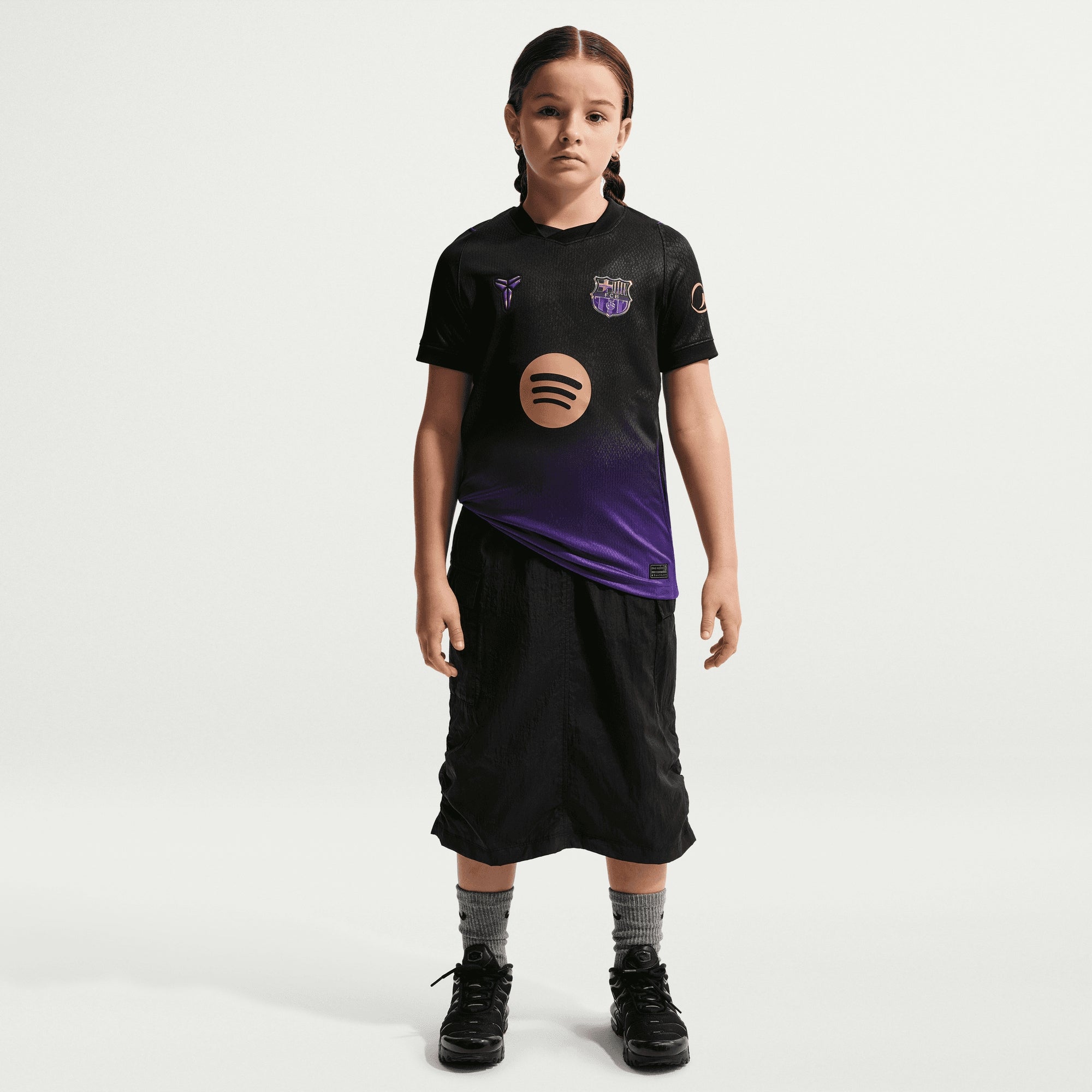 Nike FC Barcelona 2026/27 Stadium Away Big Kids' Kobe Dri-FIT Soccer Replica Jersey - Field Purple/Field Purple/Metallic Gold