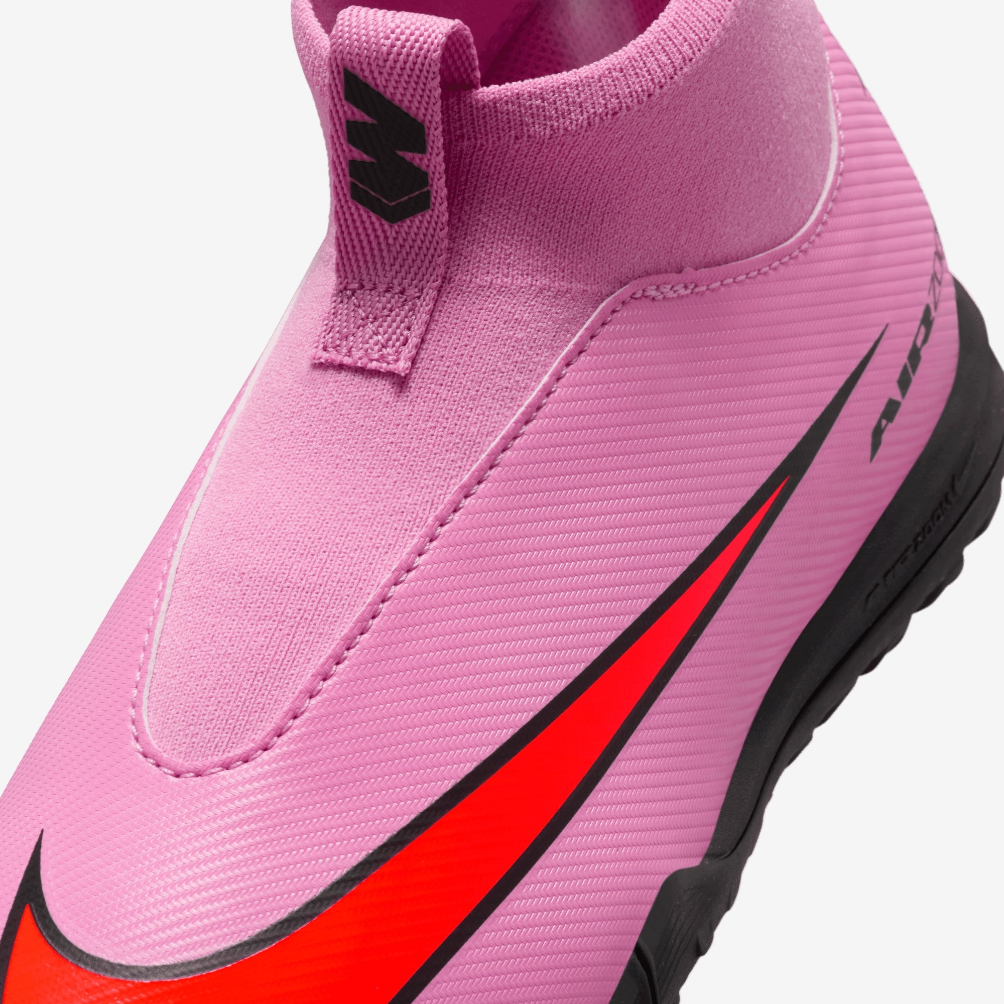Nike Jr. Mercurial Superfly 10 Academy Little/Big Kids' Turf High-Top Soccer Shoes - Magic Flamingo/Black-Total Crimson