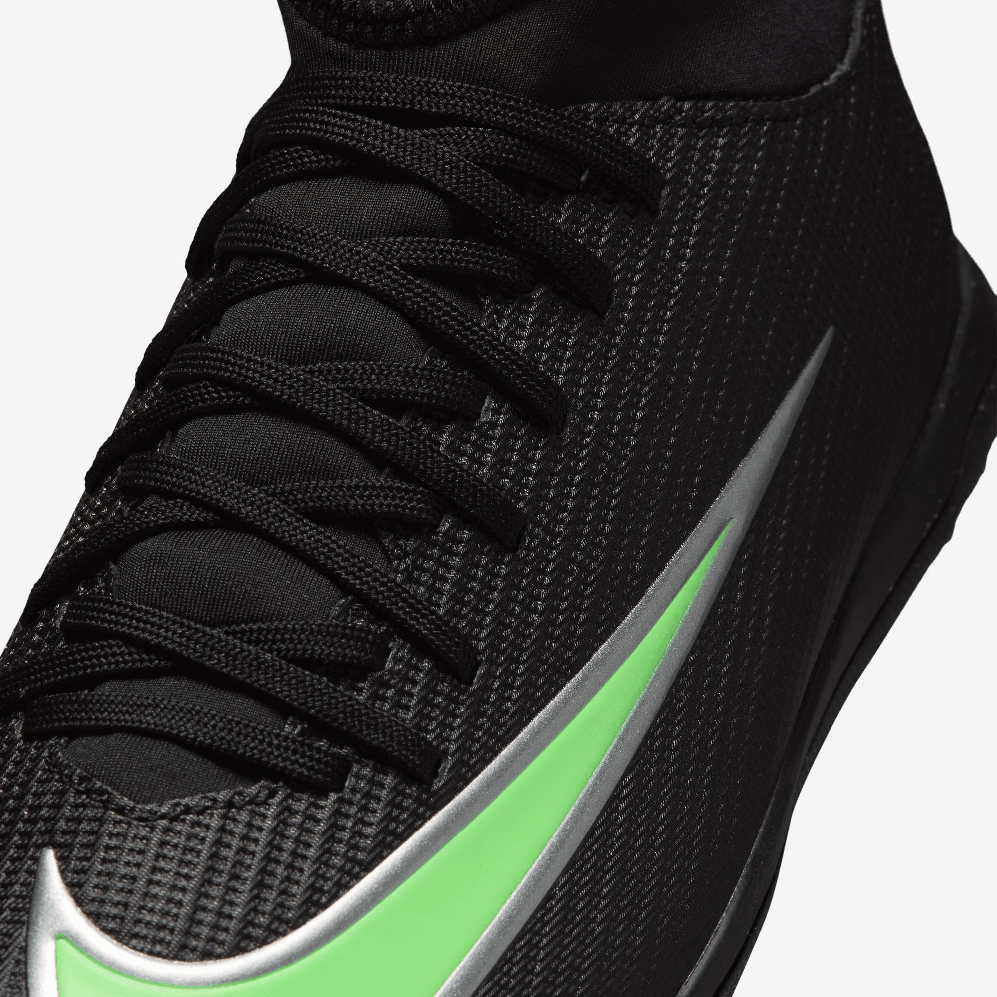 Nike Jr. Mercurial Superfly 11 Club Big Kids' Turf High-Top Soccer Shoes - Black/Illusion Green-Black