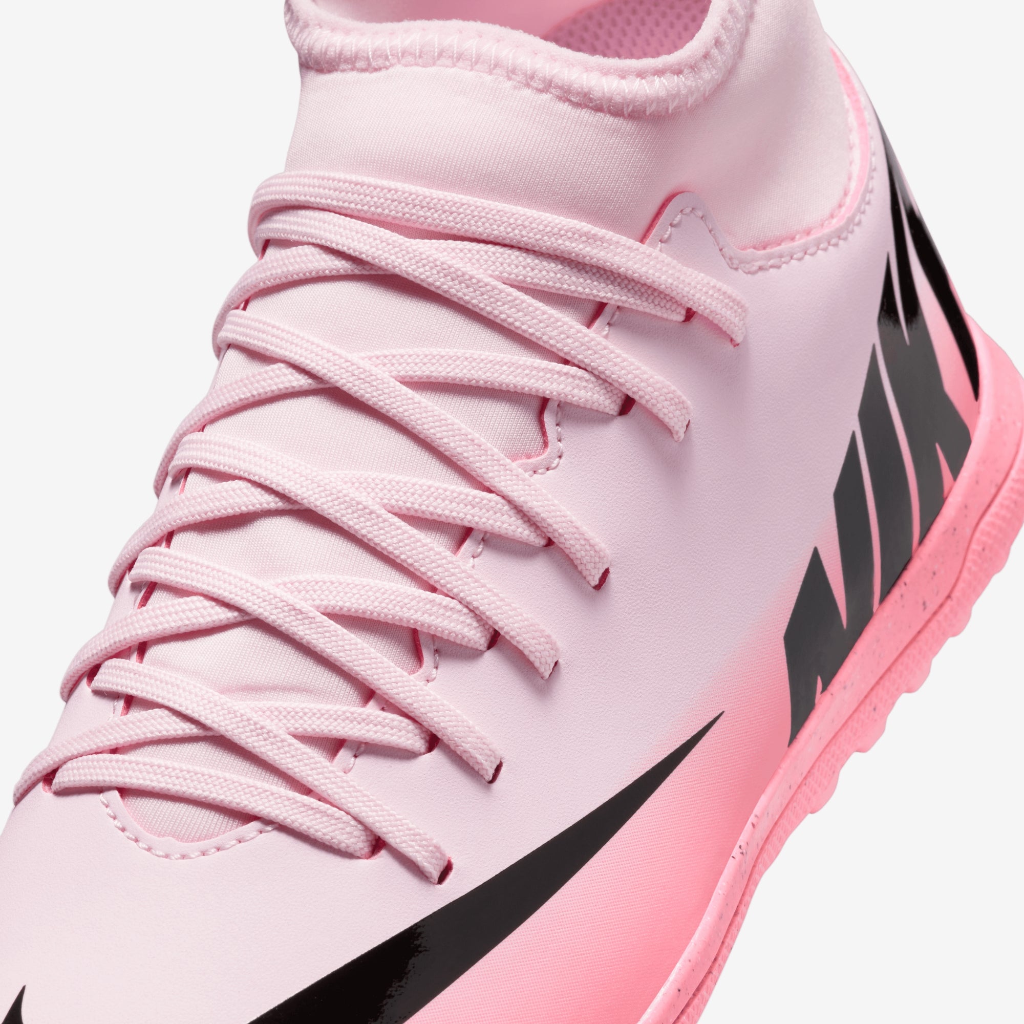 Nike Jr. Mercurial Superfly 9 Club Little/Big Kids' TF High-Top Soccer Shoes - Pink Foam/Black