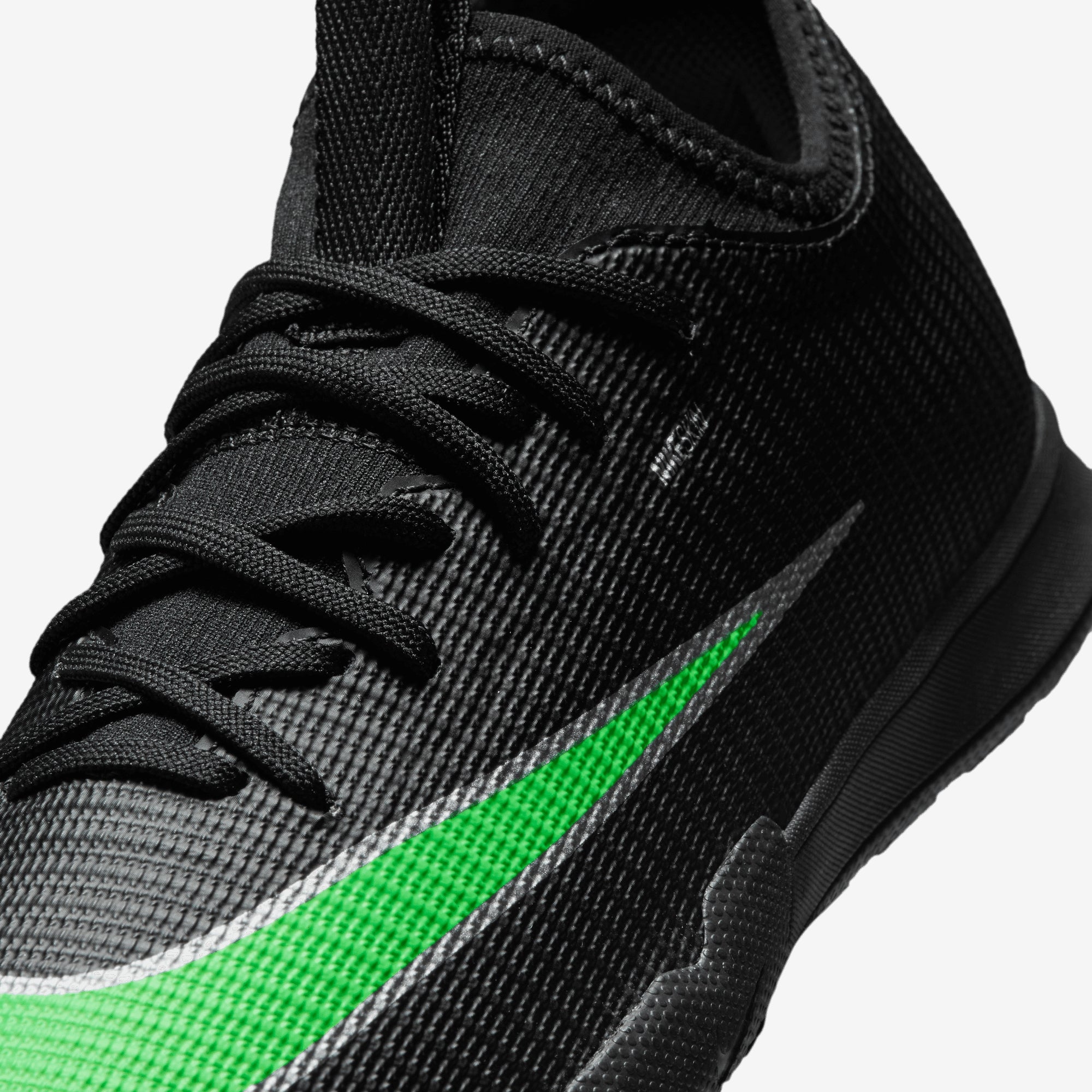 Nike Jr. Mercurial Vapor 17 Academy Big Kids' Indoor/Court Low-Top Soccer Shoes - Black/Illusion Green-Black