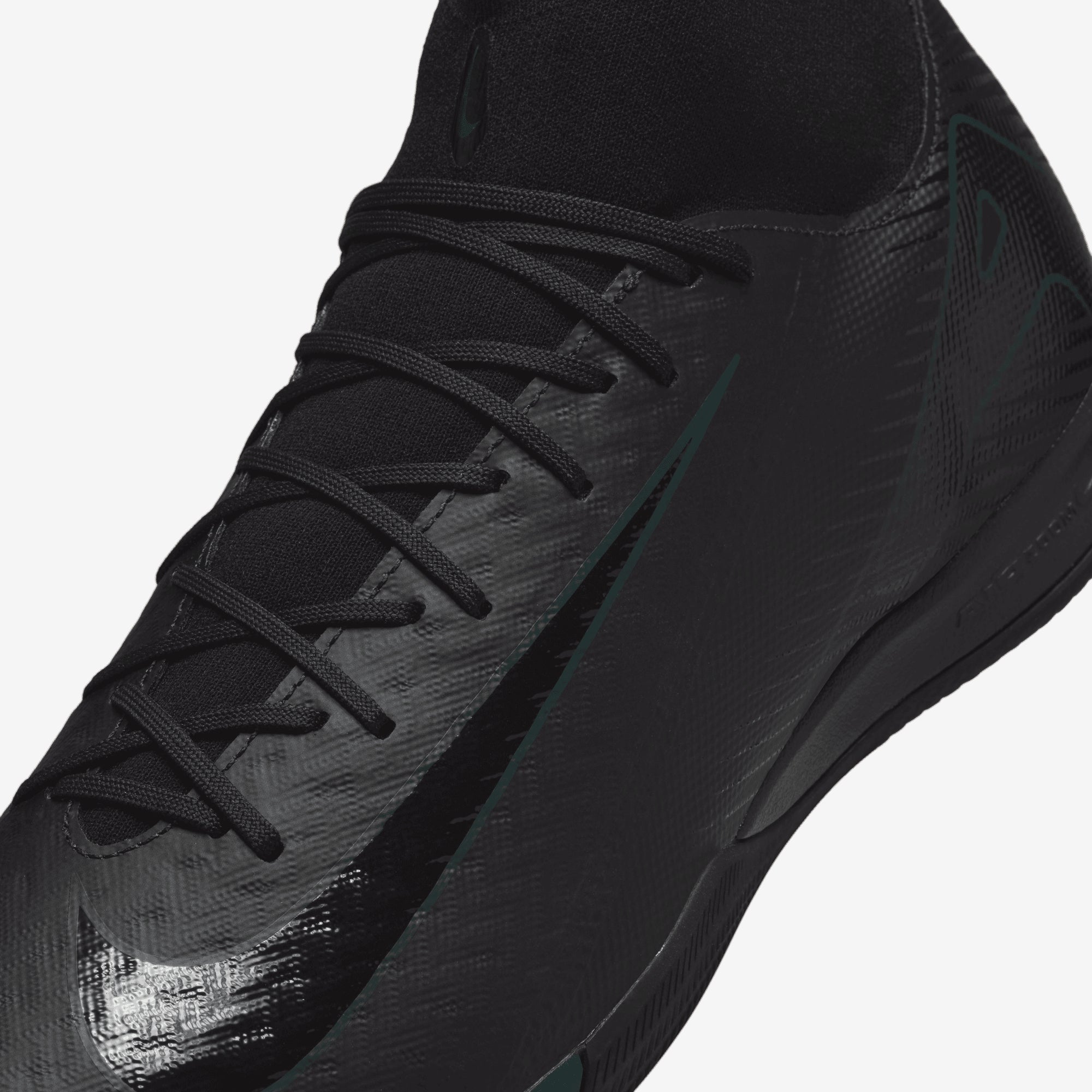 Nike Mercurial Superfly 10 Academy IC High-Top Soccer Shoes - Black/Black-Deep Jungle