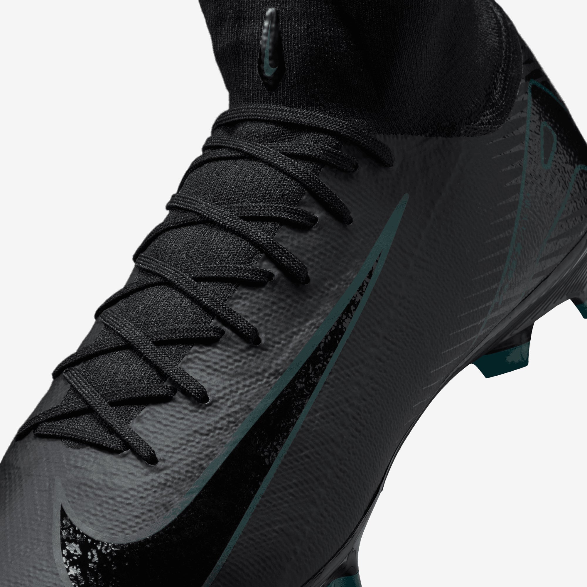 Nike Mercurial Superfly 10 Pro FG High-Top Soccer Cleats - Black/Black-Deep Jungle