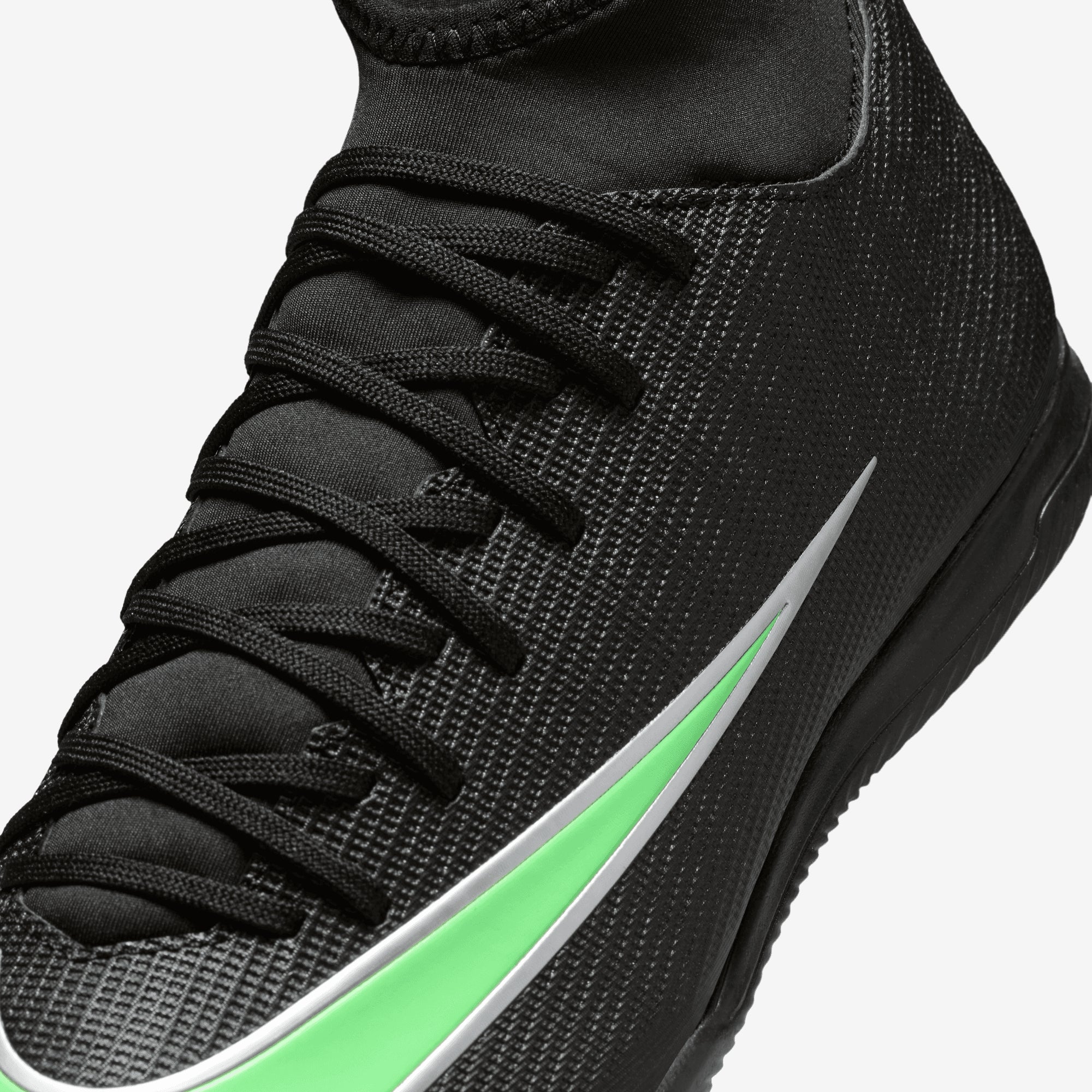 Nike Mercurial Superfly 11 Club Indoor/Court High-Top Soccer Shoes - Black/Illusion Green-Black