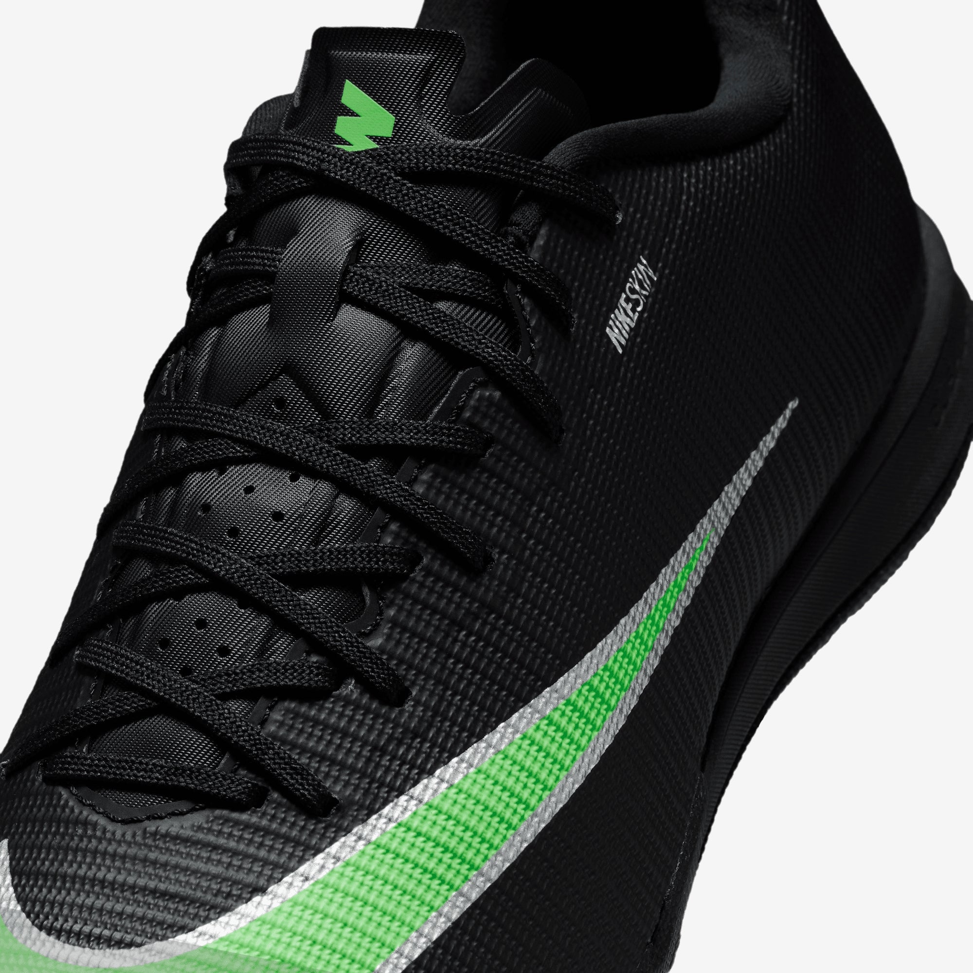 Nike Mercurial Vapor 17 Academy Indoor/Court Low-Top Soccer Shoes - Black/Illusion Green-Black