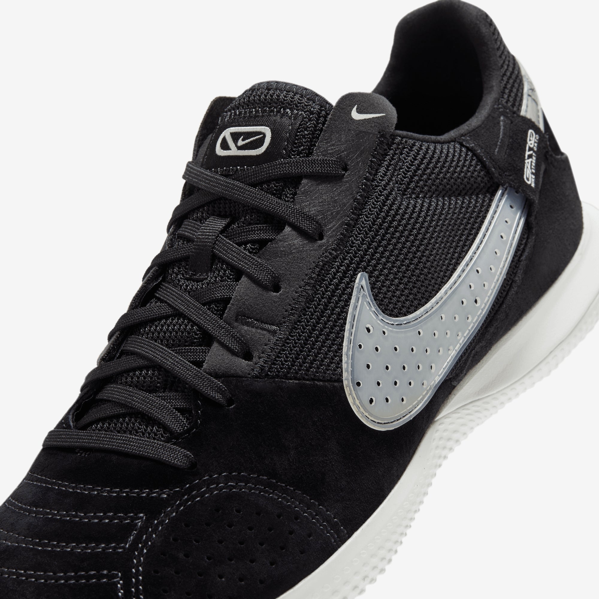Nike Streetgato Low-Top Soccer Shoes - Black/Summit White-Off Noir