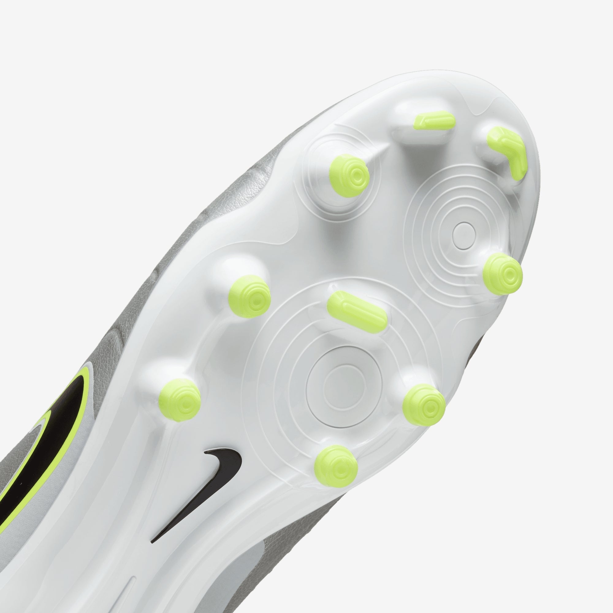 Nike Tiempo Legend 10 Academy Multi-Ground Low-Top Soccer Cleats - Metallic Silver/Black-Volt