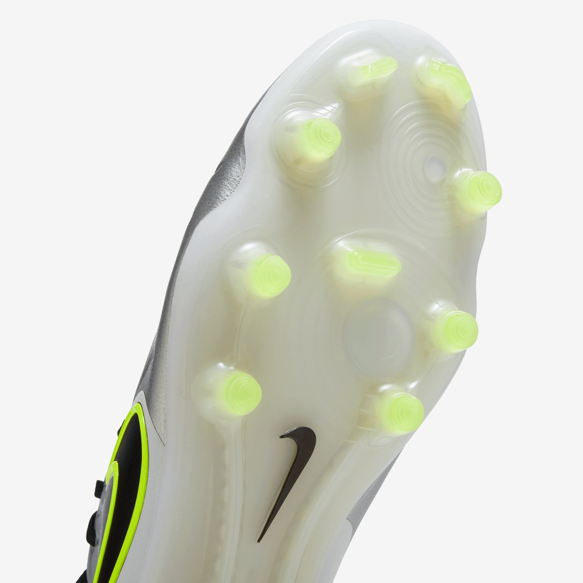 Nike Tiempo Legend 10 Elite FG Low-Top Soccer Cleats - Metallic Silver/Black-Volt