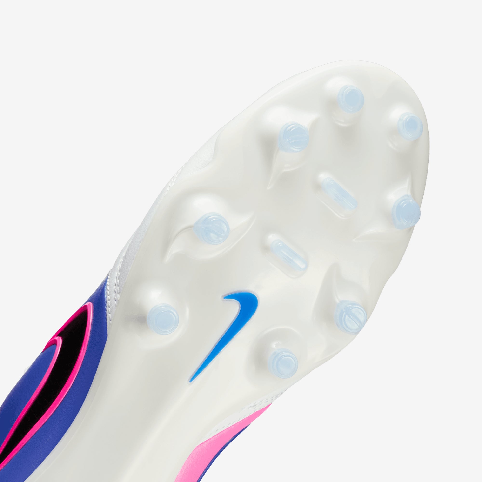 Nike Tiempo Ligera Pro Firm-Ground Low-Top Soccer Cleats - White/Black-Racer Blue-Pink Blast