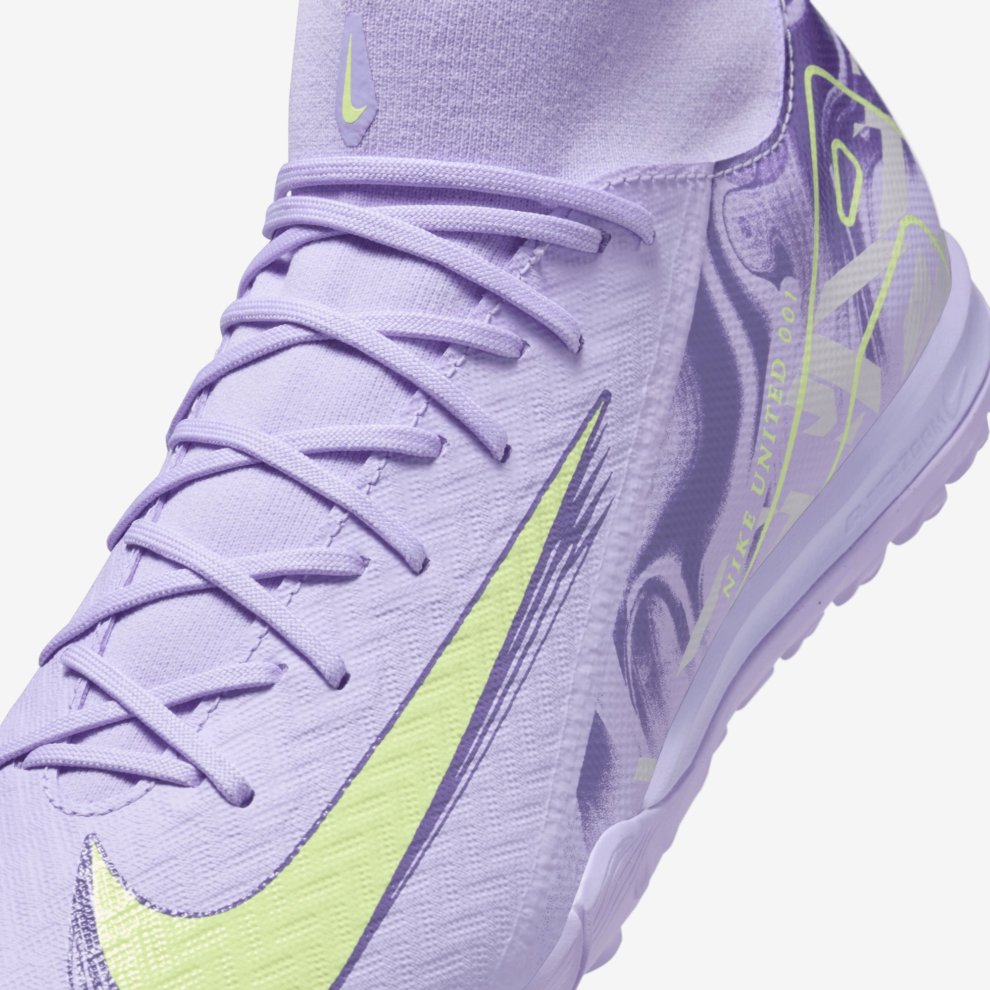 Nike United Mercurial Superfly 10 Academy TF High-Top Soccer Shoes - Purple Agate/Barely Volt