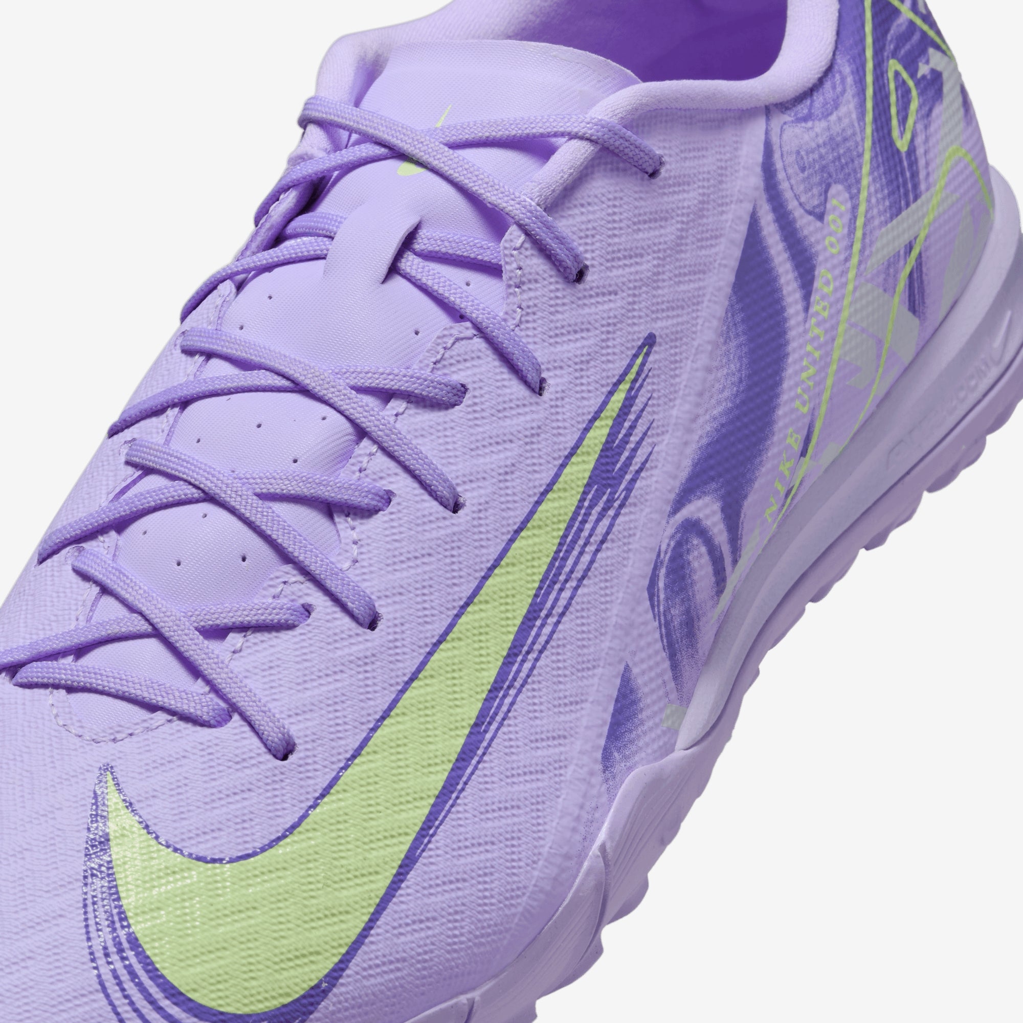 Nike United Mercurial Vapor 16 Academy TF Low-Top Soccer Shoes - Purple Agate/Barely Volt