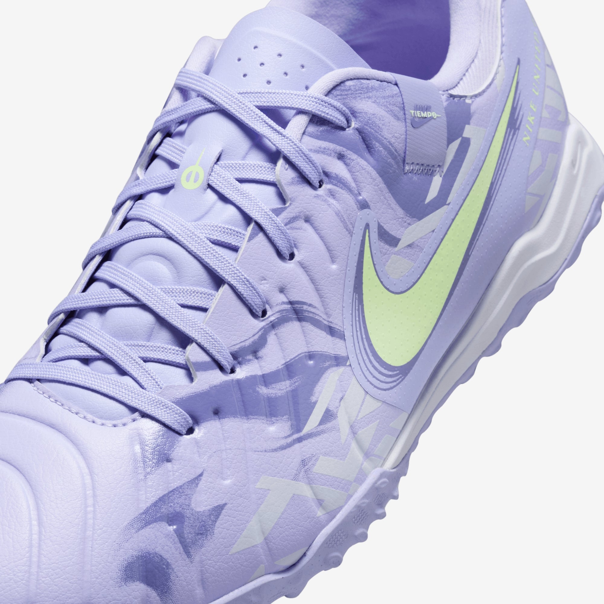 Nike United Tiempo Legend 10 Academy TF Low-Top Soccer Shoes - Purple Agate/Barely Volt