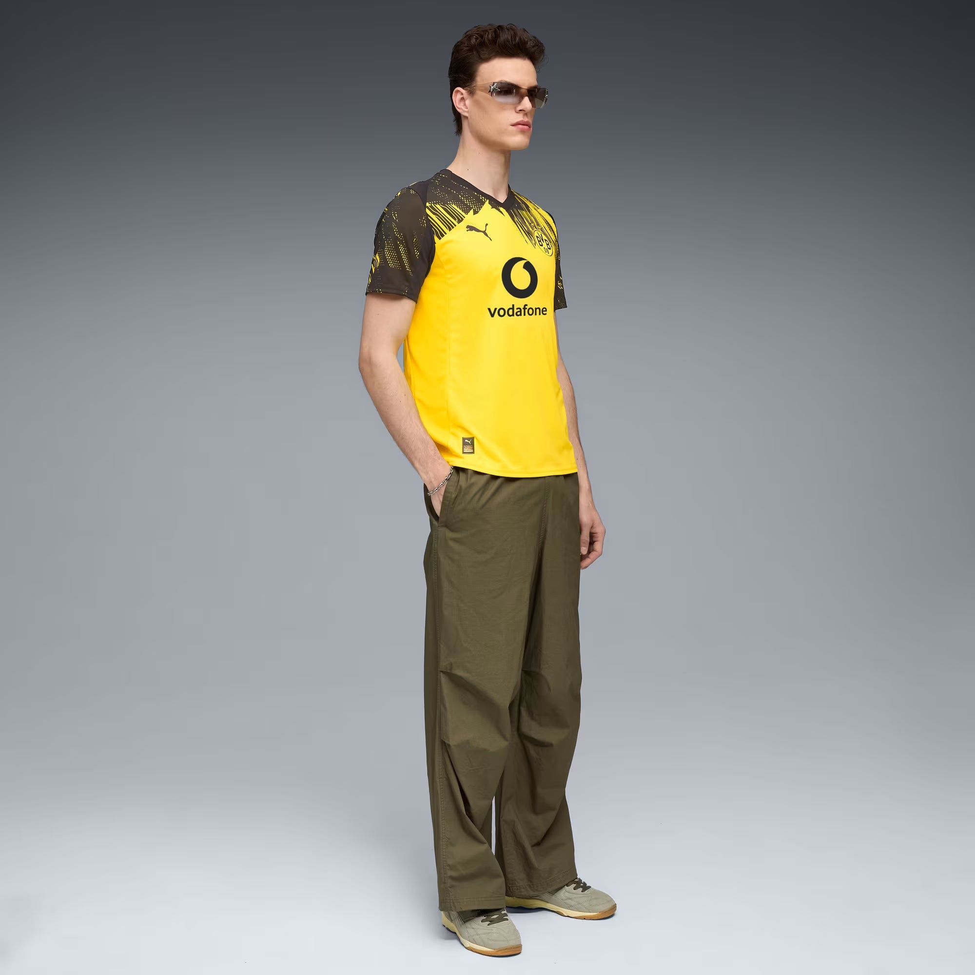 PUMA Borussia Dortmund 2025/26 Stadium Home Men's Soccer Replica Jersey - Faster Yellow-PUMA Black