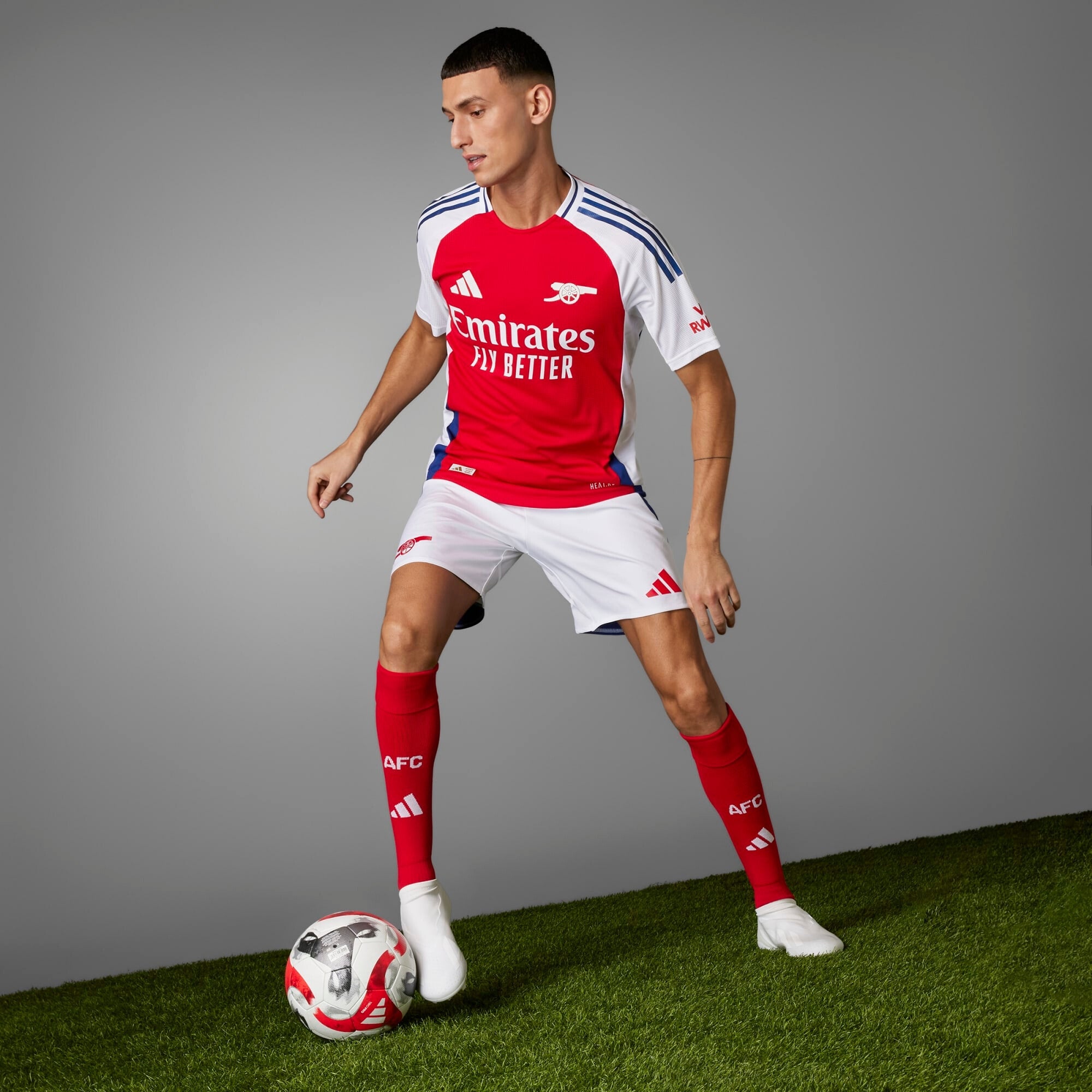 adidas Arsenal 2024/25 Match Home Men's HEAT.RDY Soccer Authentic Jersey - Better Scarlet / White