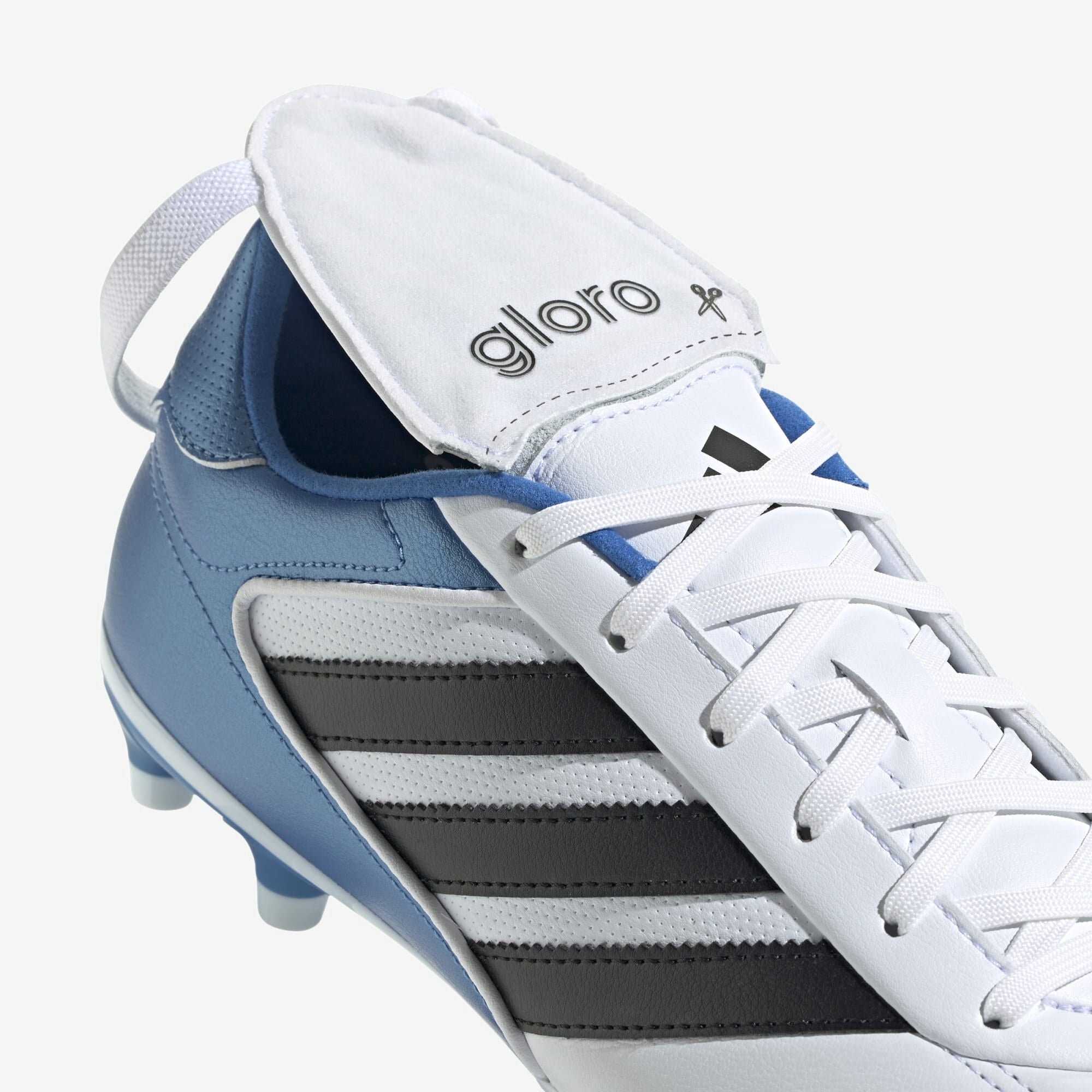 adidas Copa Gloro 2 Firm-Ground Low-Top Soccer Cleats - Cloud White / Core Black / Bright Royal