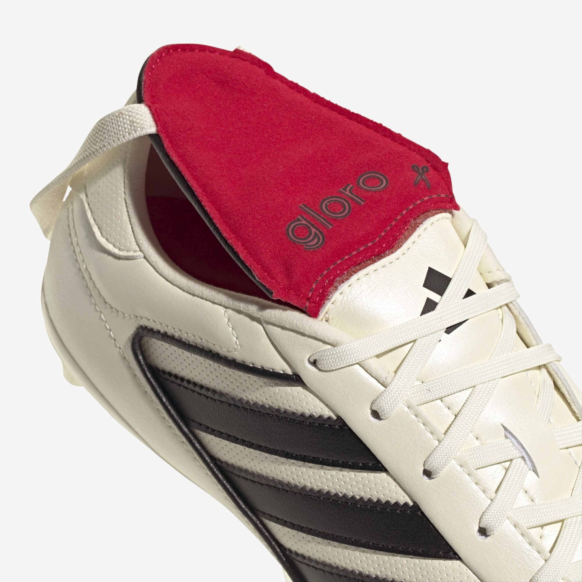 adidas Copa Gloro 2 FG Low-Top Soccer Cleats - Off White / Black / Pure Ruby