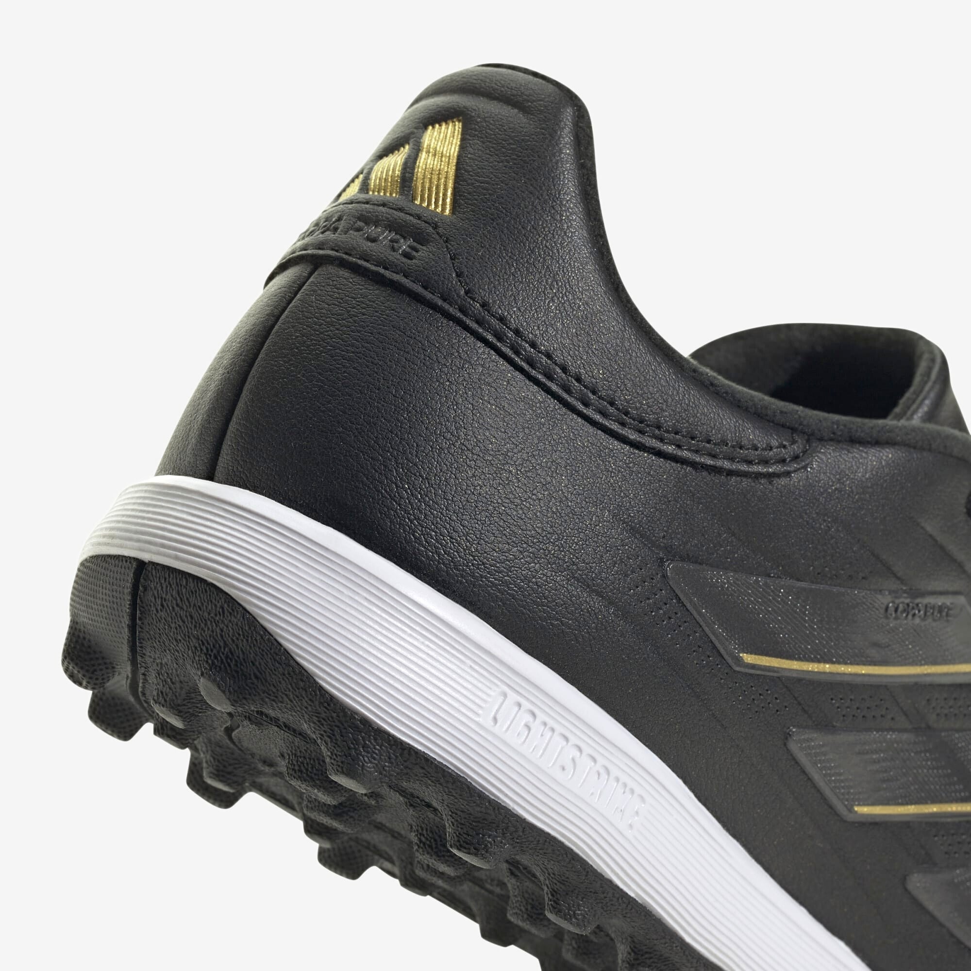 adidas Copa Pure 2 League TF Low-Top Soccer Shoes - Core Black / Carbon / Gold Metallic