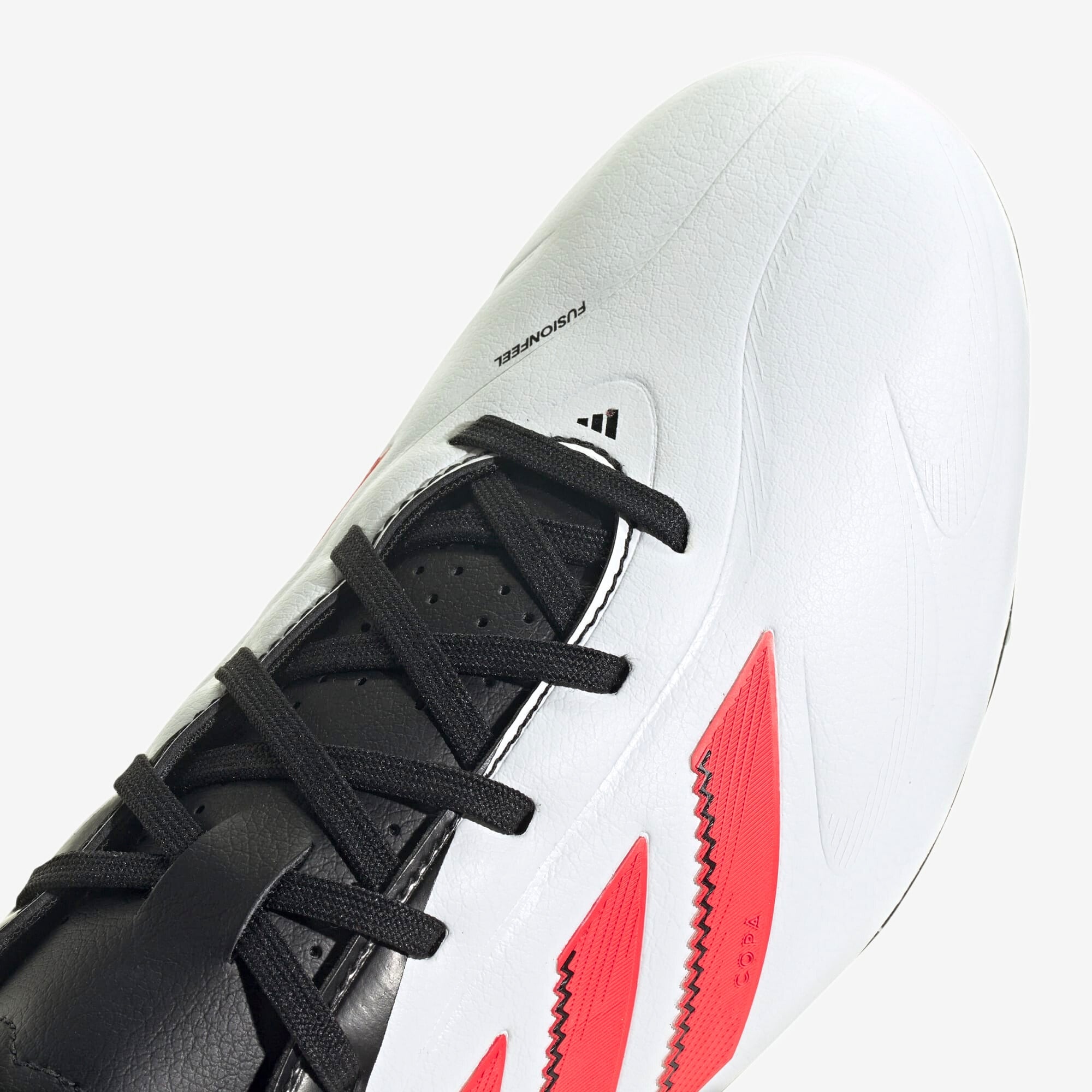 adidas Copa Pure 3 League FG/MG Low-Top Soccer Cleats - Cloud White / Lucid Red / Core Black