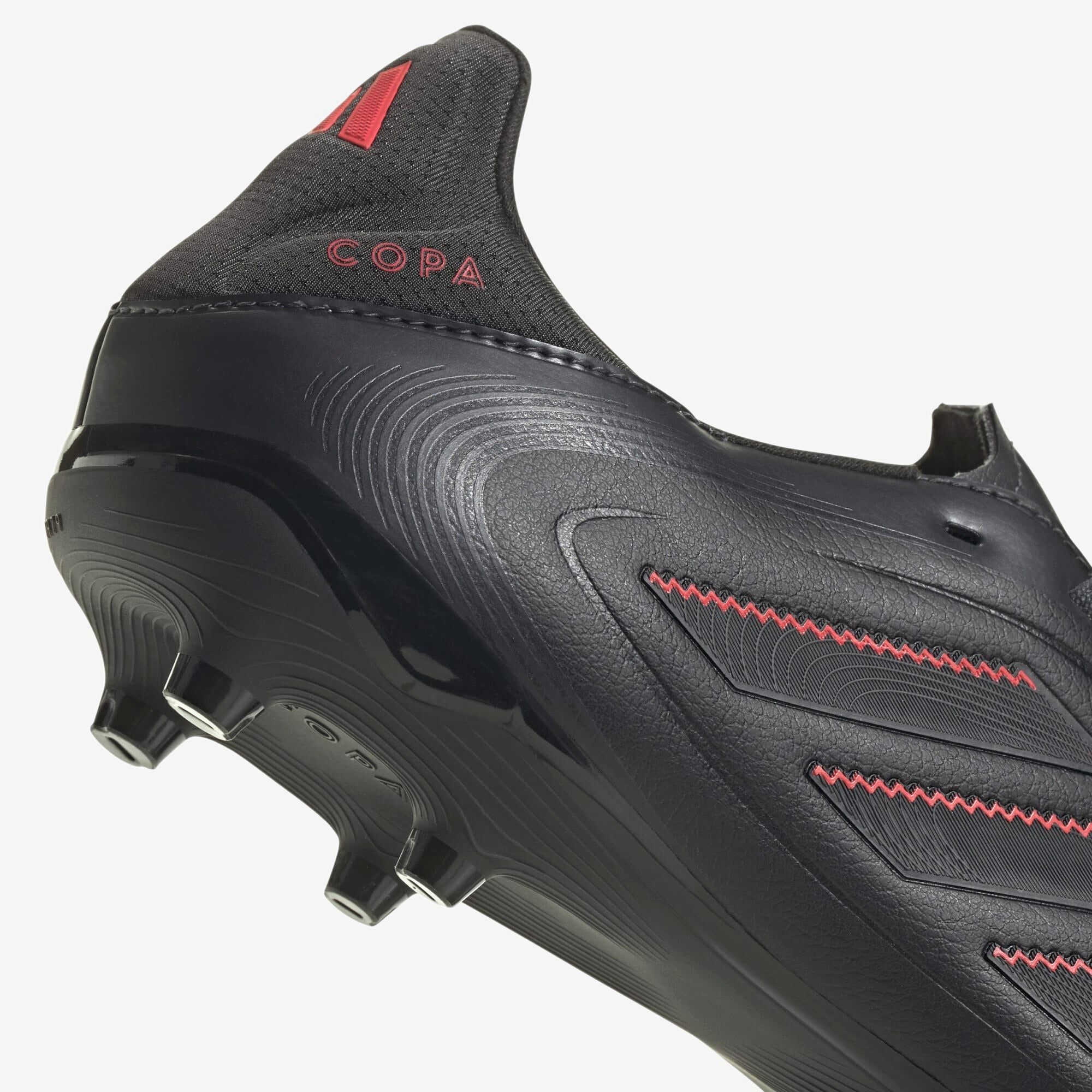 adidas Copa Pure 3 League FG/MG Low-Top Soccer Cleats - Core Black / Carbon / Lucid Red