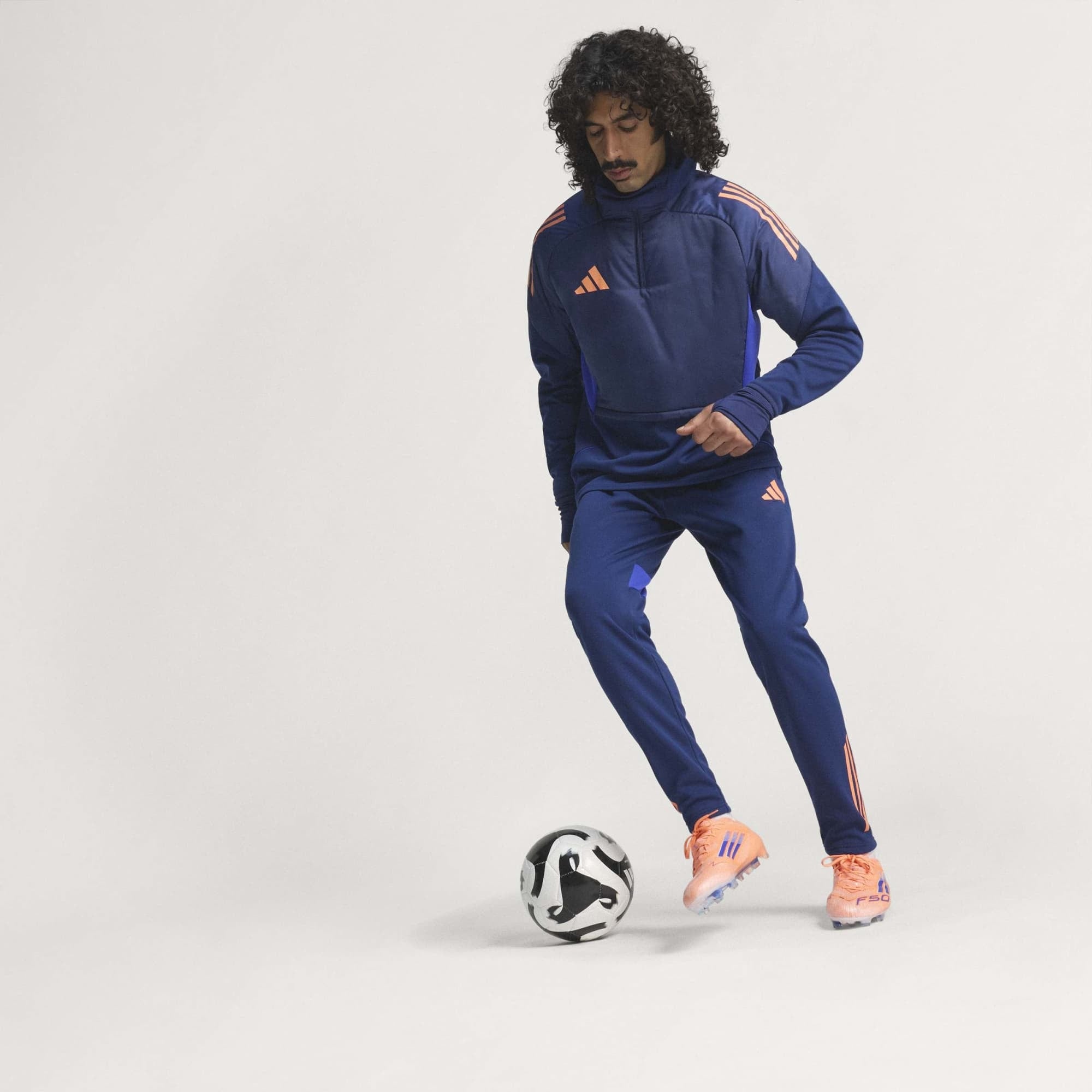 adidas F50 Elite Firm-Ground Low-Top Soccer Cleats - Beam Orange / Lucid Blue / Cloud White