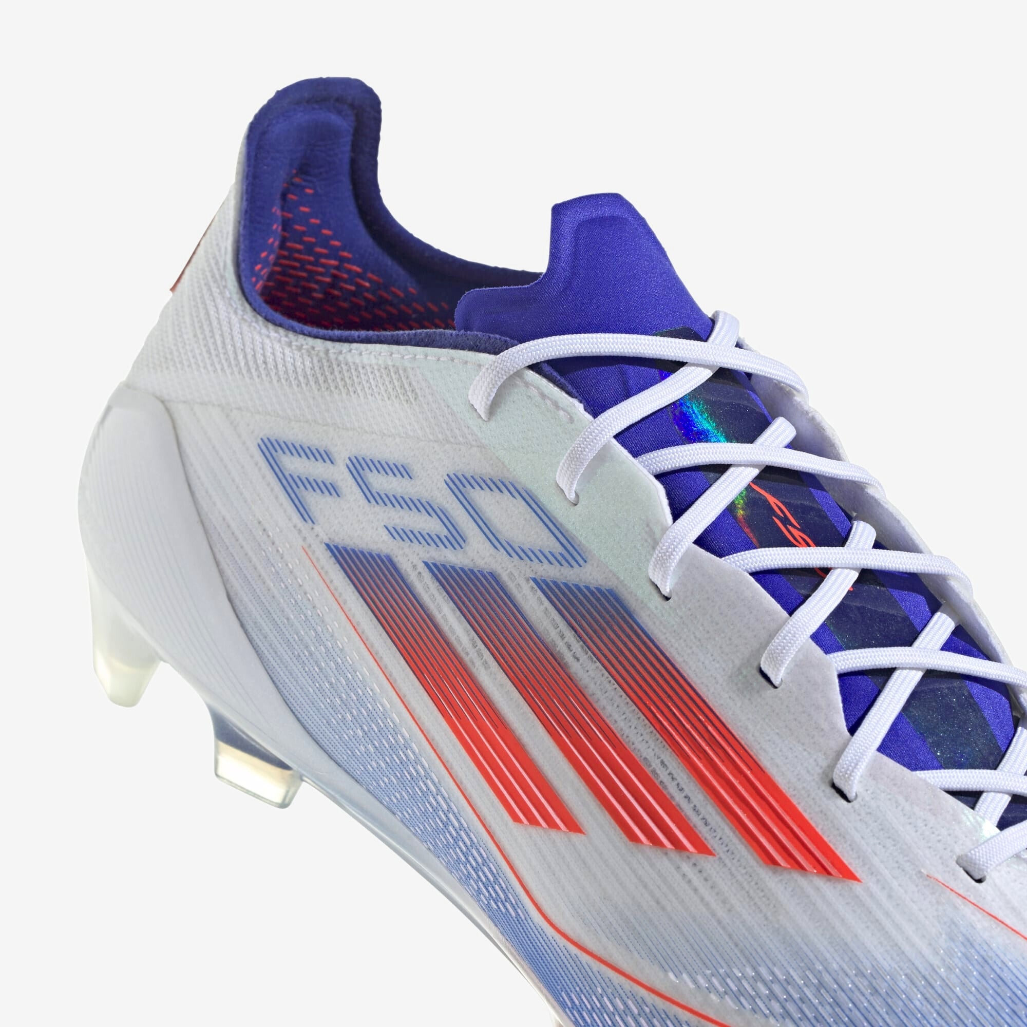 adidas F50 Elite FG Low-Top Soccer Cleats - Cloud White / Solar Red / Lucid Blue