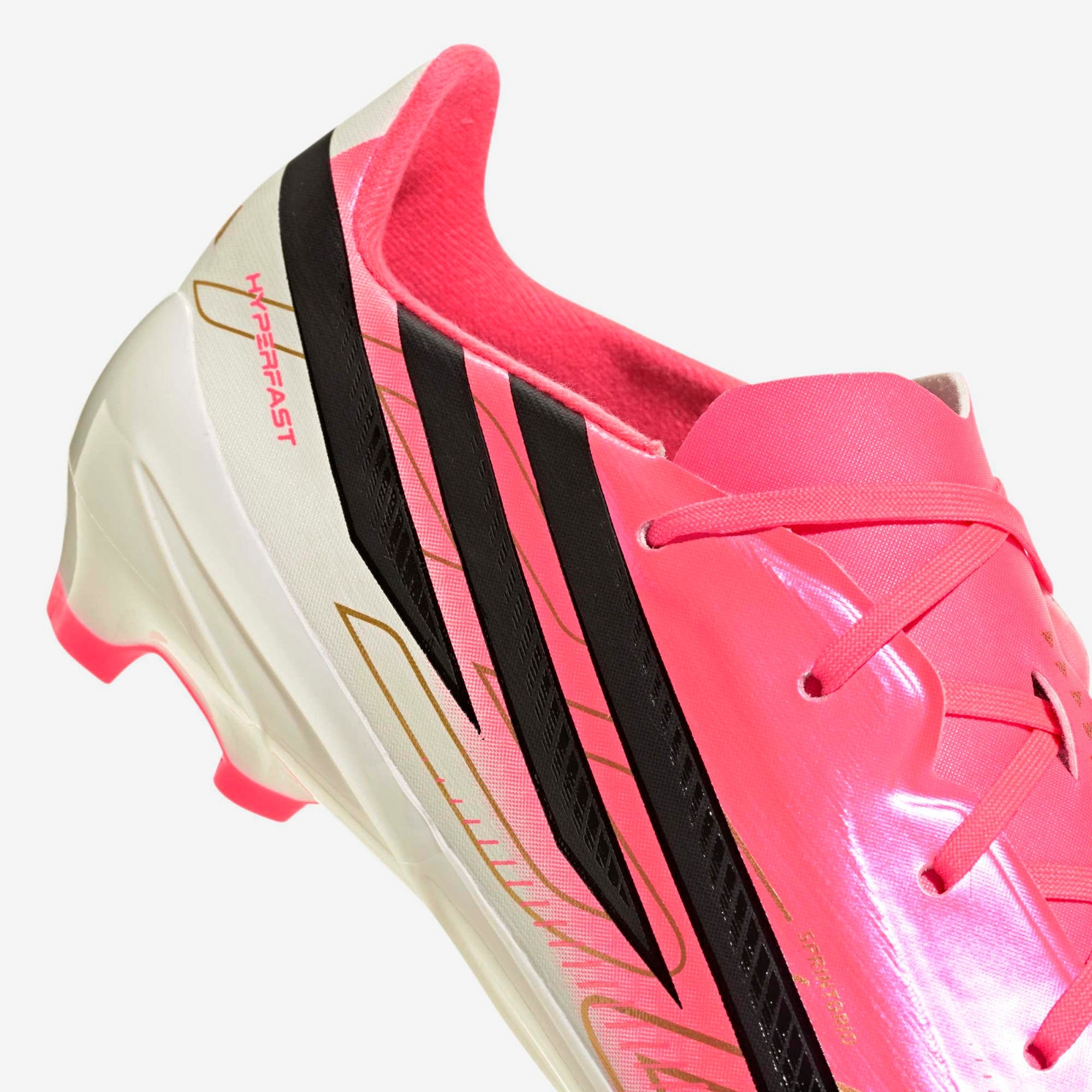 adidas F50 Hyperfast League Big Kids' Firm-Ground Low-Top Soccer Cleats - Solar Turbo / Core Black / Gold Met.