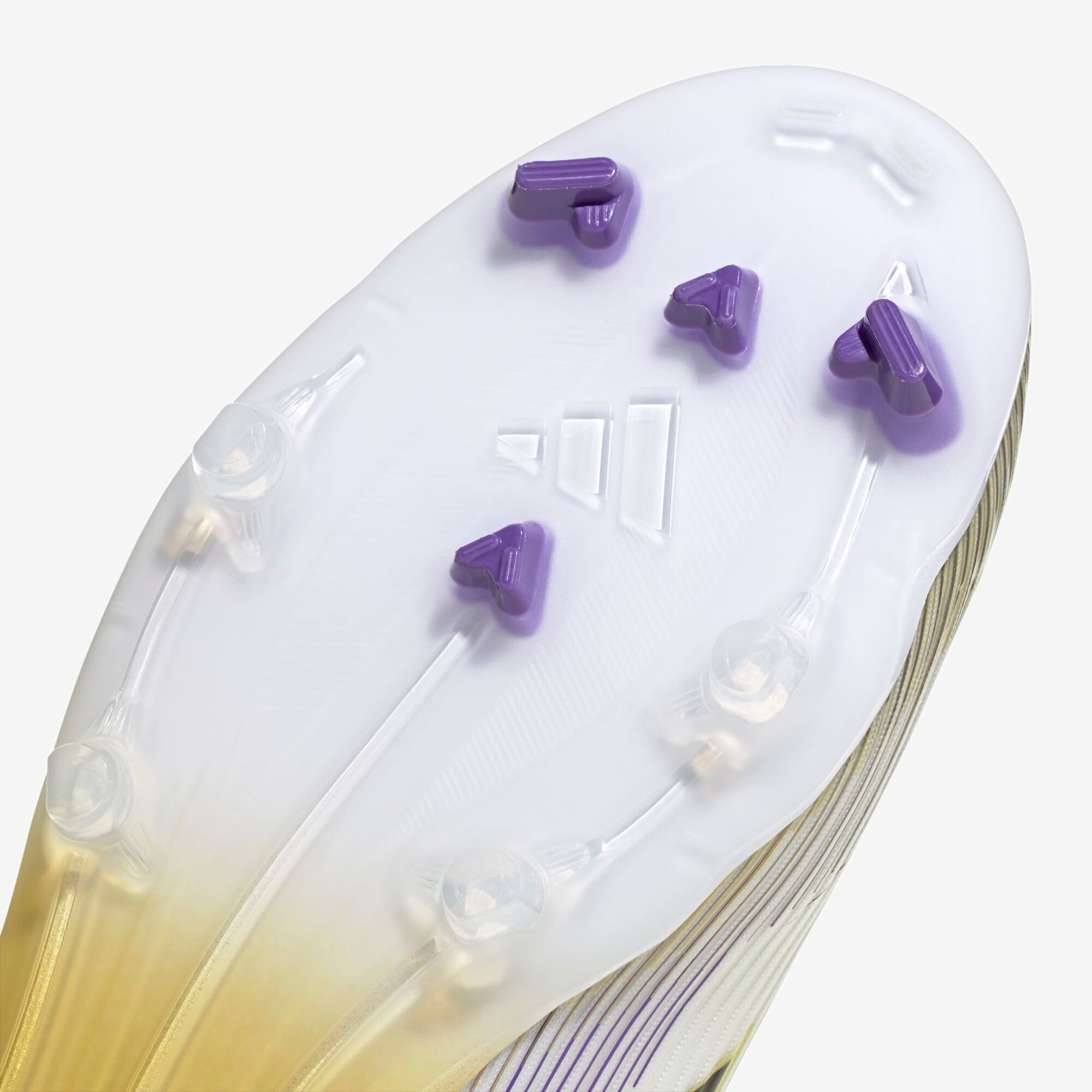 adidas F50 League Firm/Multi-Ground Low-Top Soccer Cleats - Cloud White / Core Black / Gold Metallic