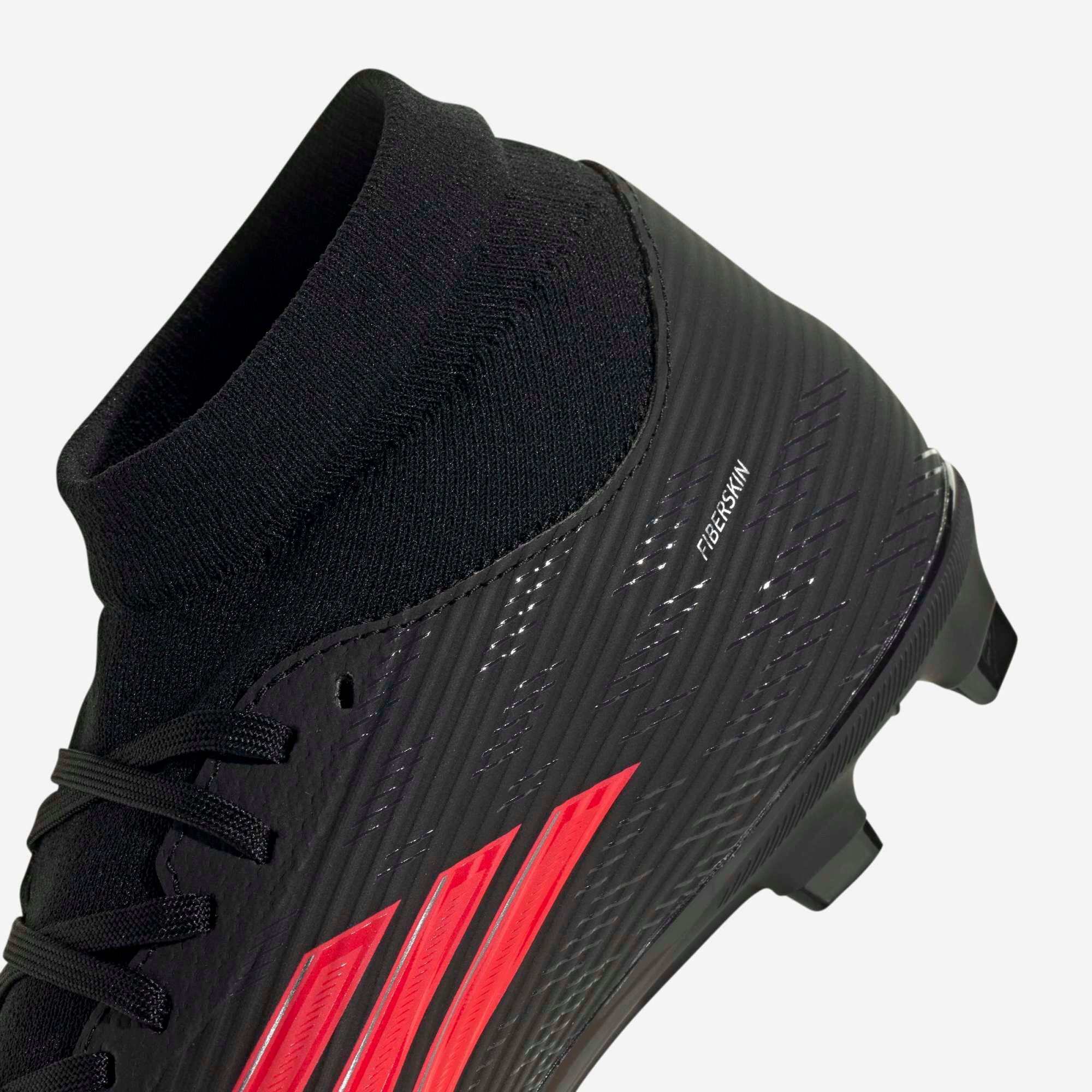 adidas F50 League Mid Cut Firm/Multi-Ground Soccer Cleats - Core Black / Lucid Red / Core Black