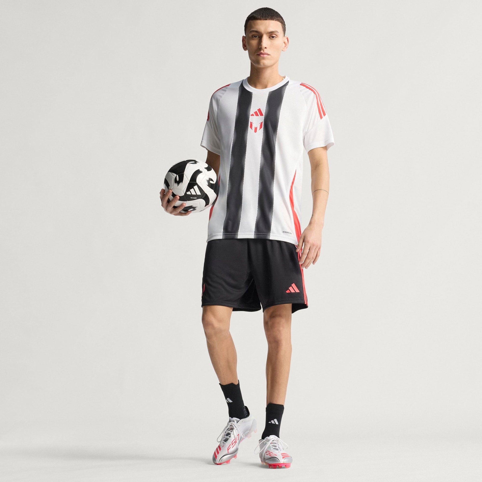 adidas F50 Messi Elite FG Low-Top Soccer Cleats - Ftwr White / Lucid Red / Silver Met.