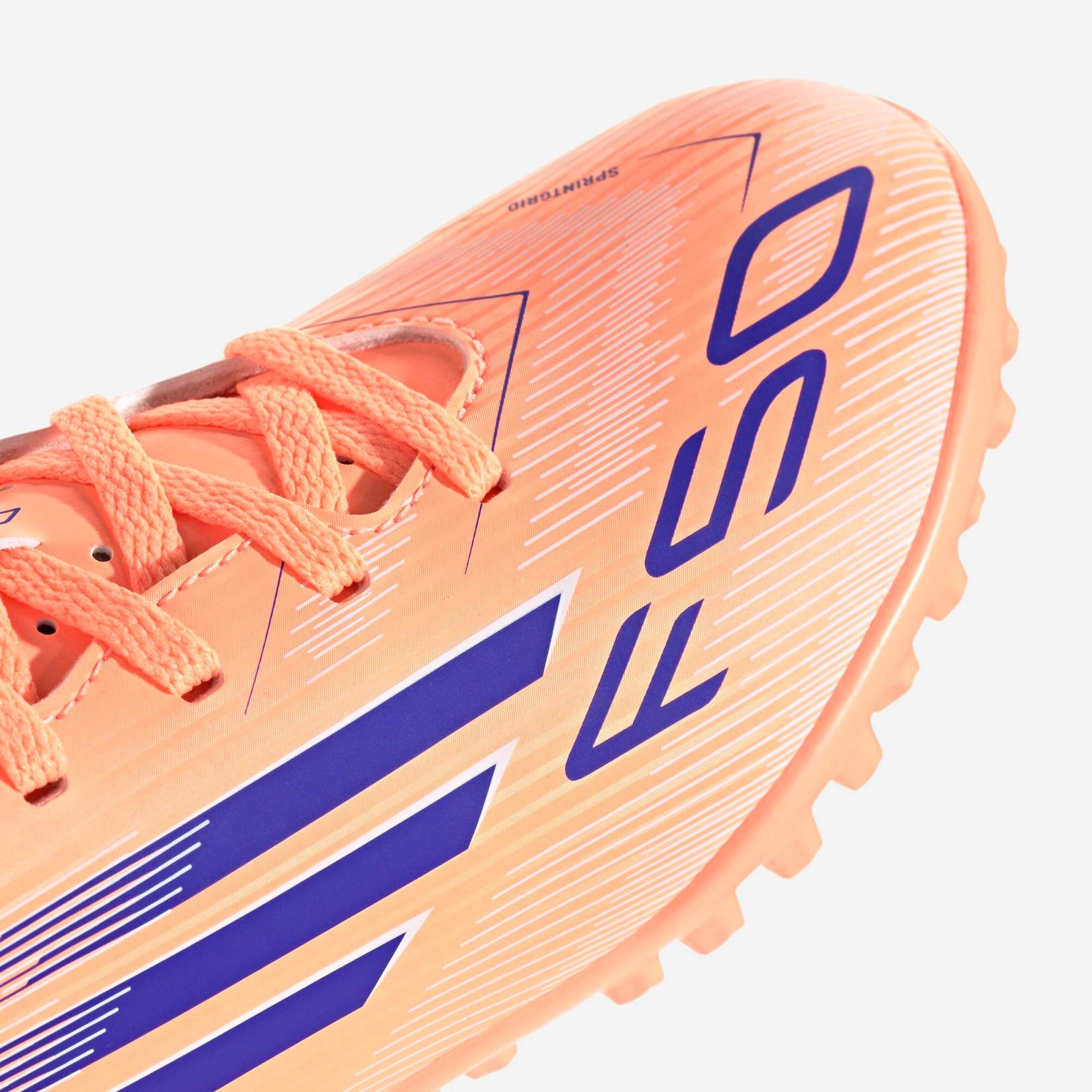 adidas Jr. F50 Club Big Kids' Turf Low-Top Soccer Shoes - Beam Orange / Lucid Blue / Cloud White