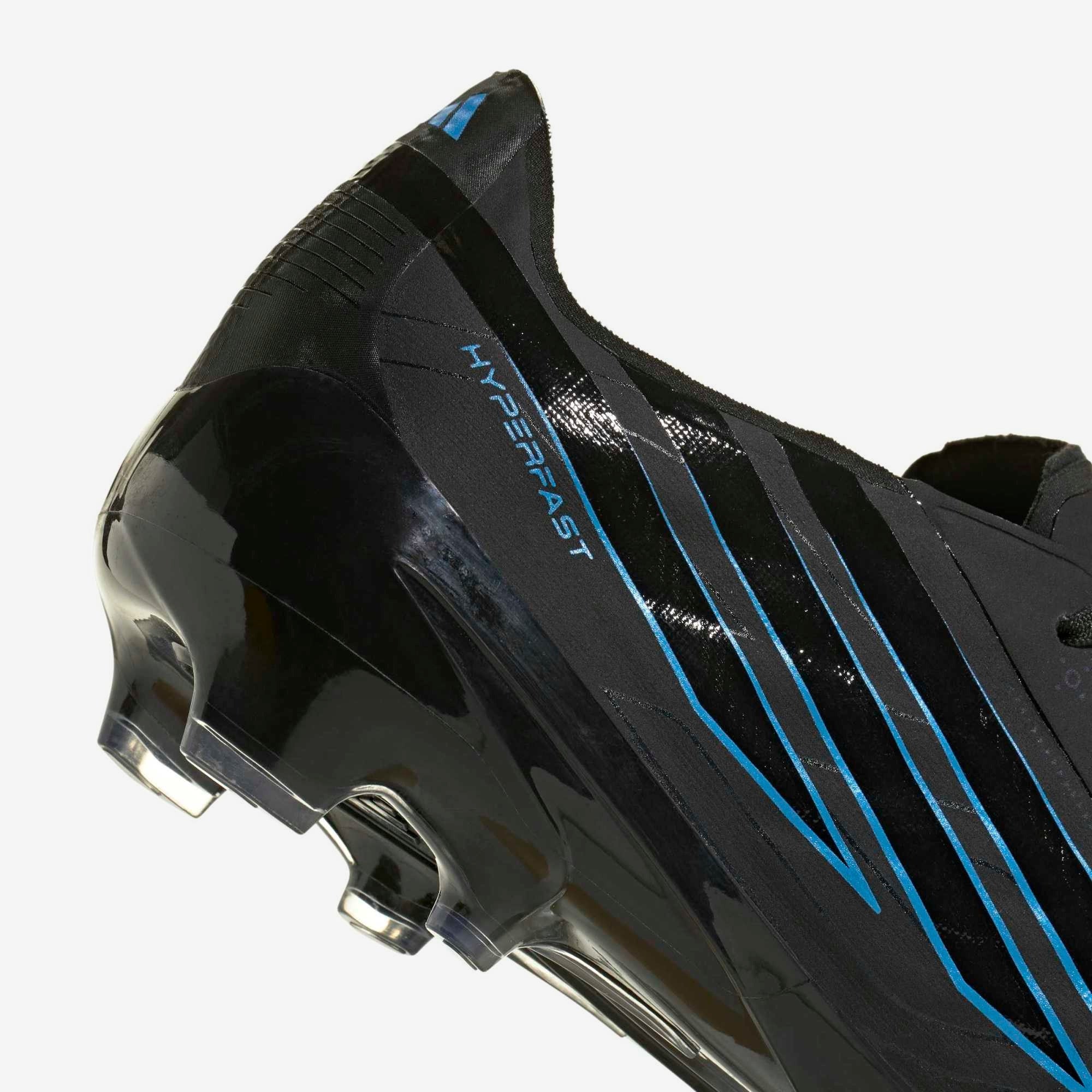 adidas Jr. F50 Hyperfast Elite Big Kids' Firm-Ground Low-Top Soccer Cleats - Core Black / Core Black / Lucid Ray Blue