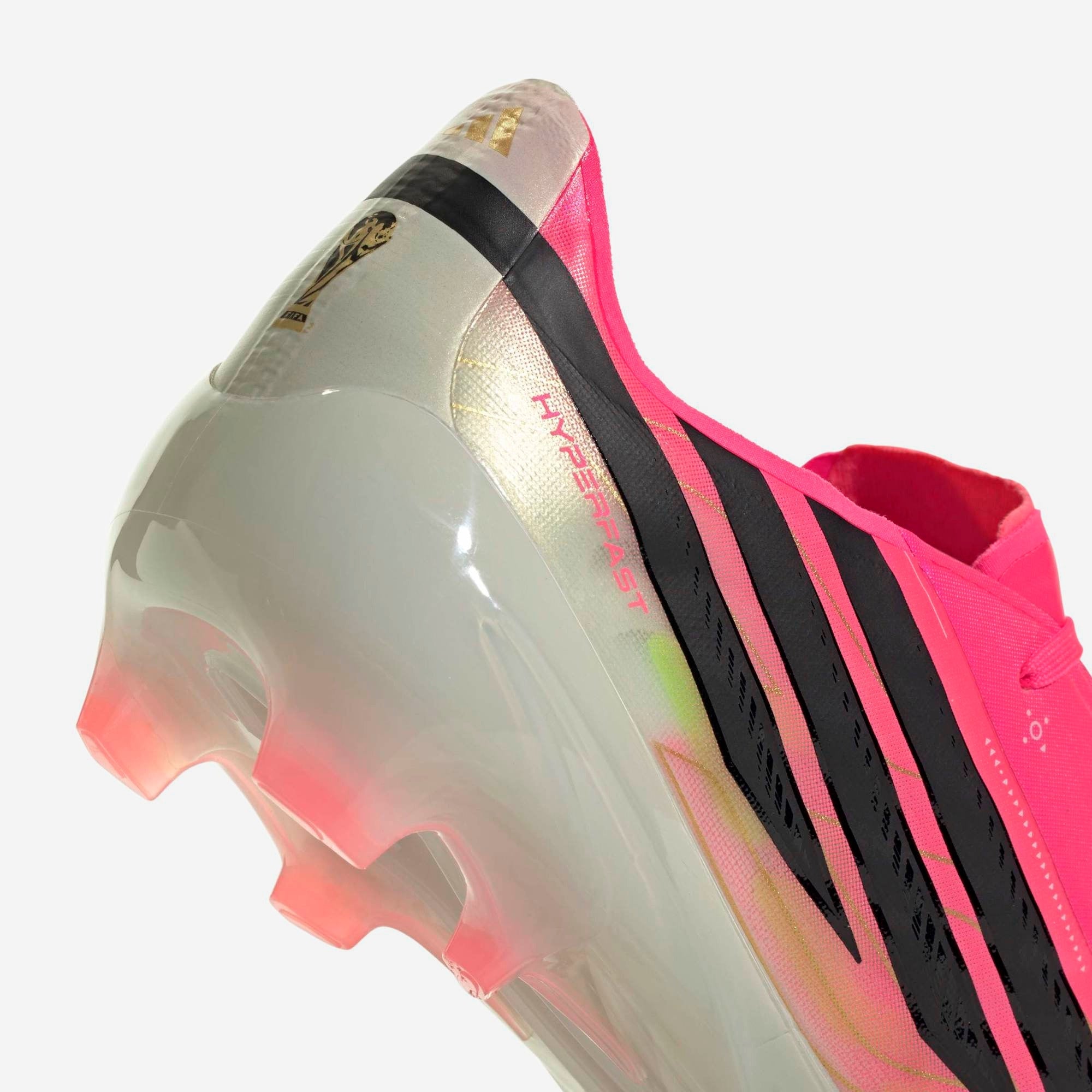 adidas Jr. F50 Hyperfast Elite Big Kids' Firm-Ground Low-Top Soccer Cleats - Solar Turbo / Core Black / Gold Met.