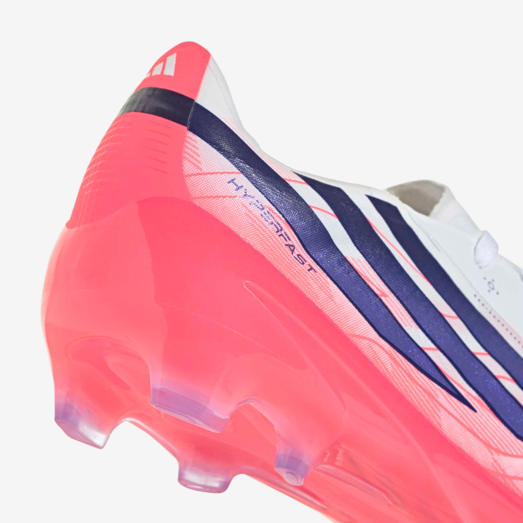 adidas Jr. F50 Hyperfast Elite Big Kids' Firm-Ground Low-Top Soccer Cleats - Ftwr White / Solar Purple / Solar Turbo
