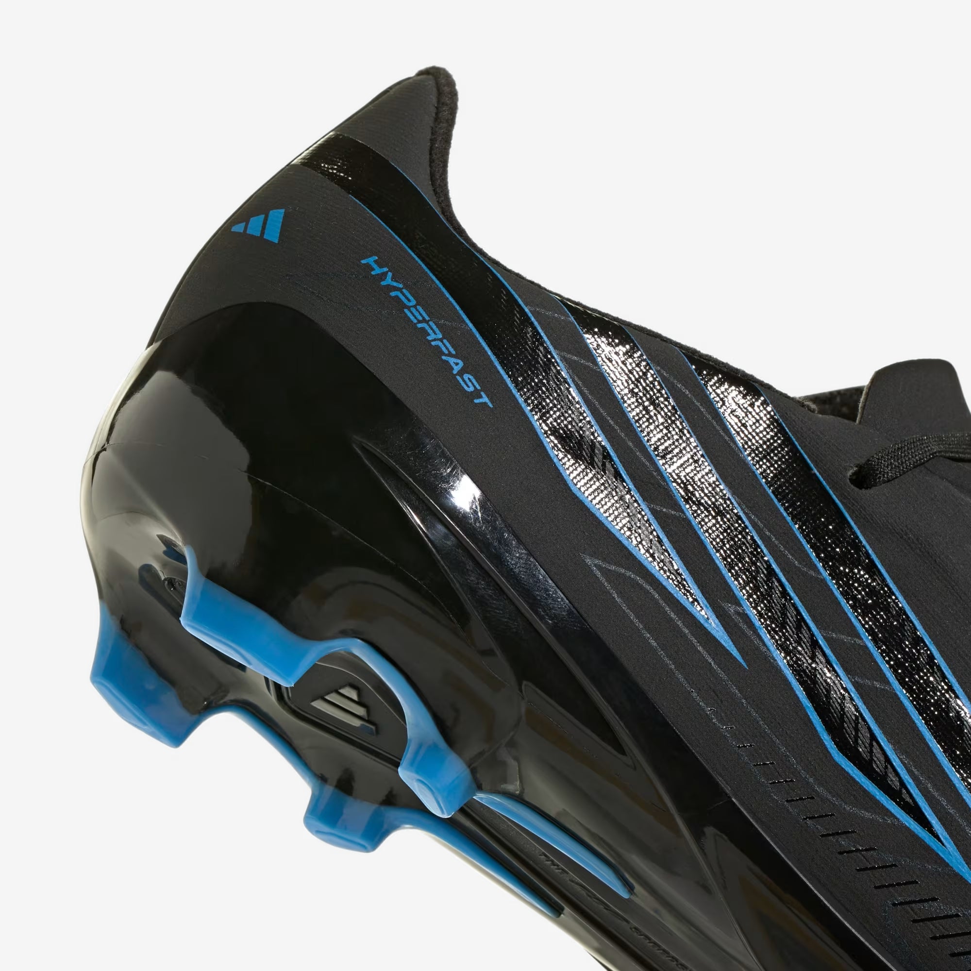 adidas Jr. F50 Hyperfast League Big Kids' Firm-Ground Low-Top Soccer Cleats - Core Black / Core Black / Lucid Ray Blue