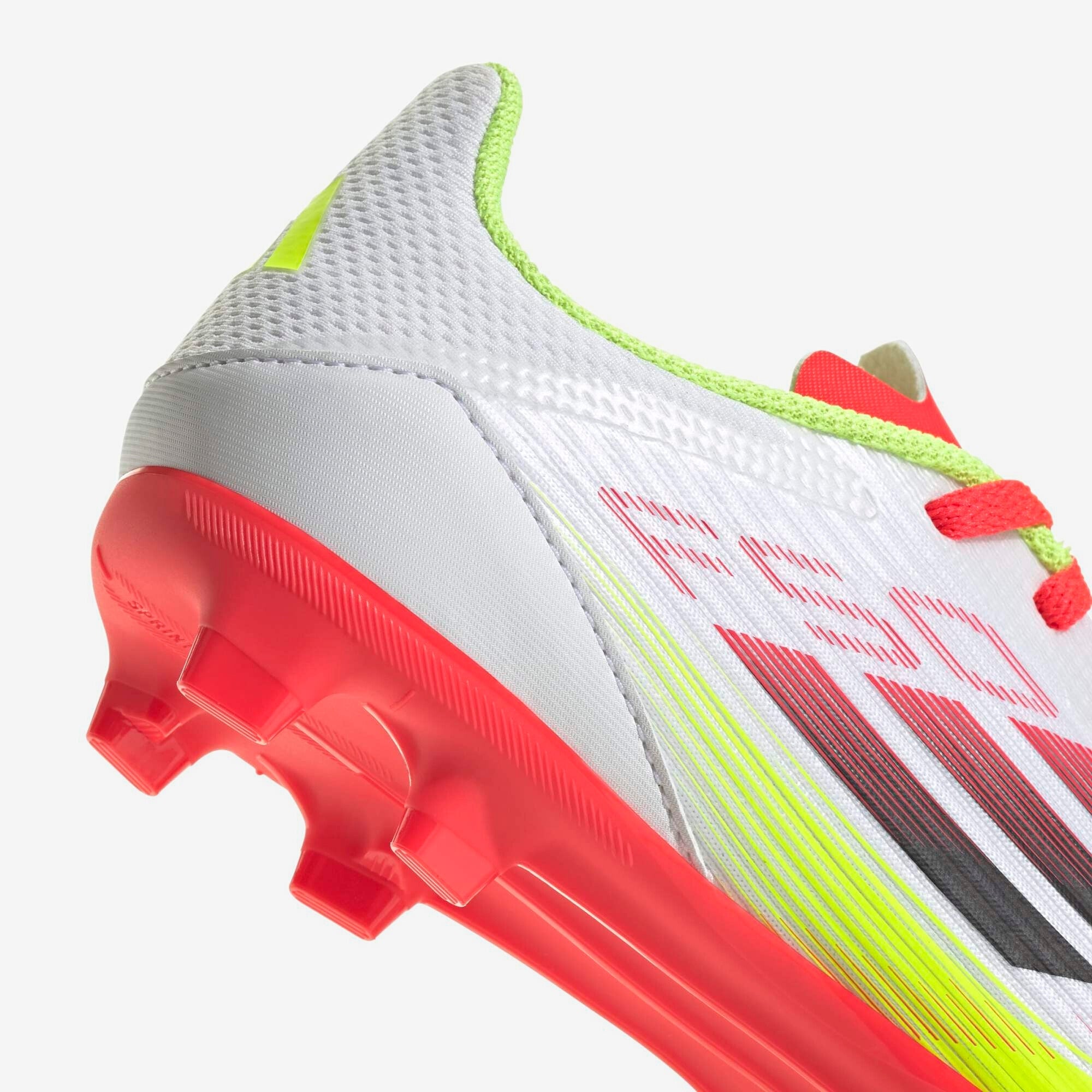 adidas Jr. F50 League Big Kids' Firm/Multi-Ground Low-Top Soccer Cleats - Cloud White / Core Black / Solar Yellow