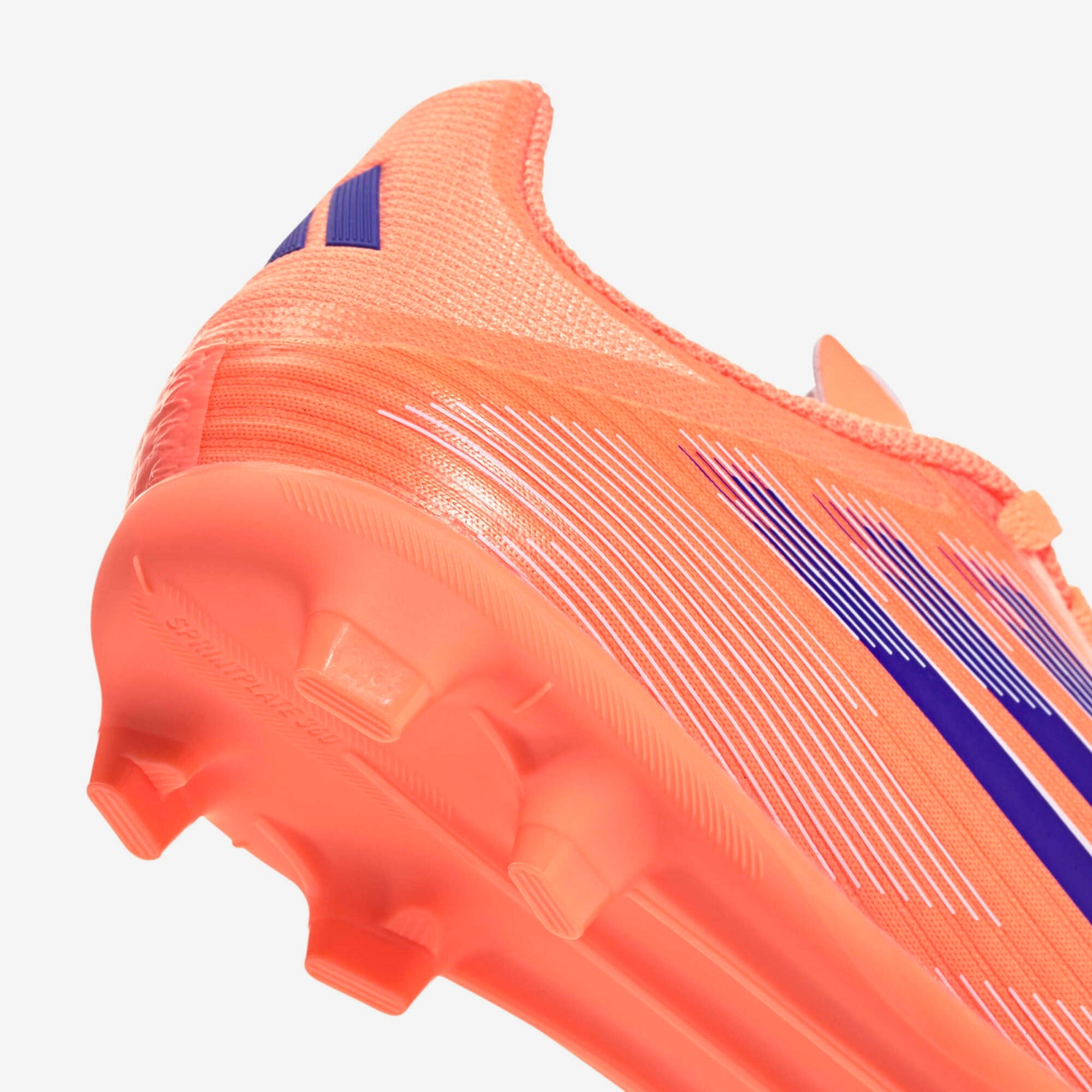 adidas Jr. F50 League Kids' Firm/Multi-Ground Low-Top Soccer Cleats - Beam Orange / Lucid Blue / Cloud White