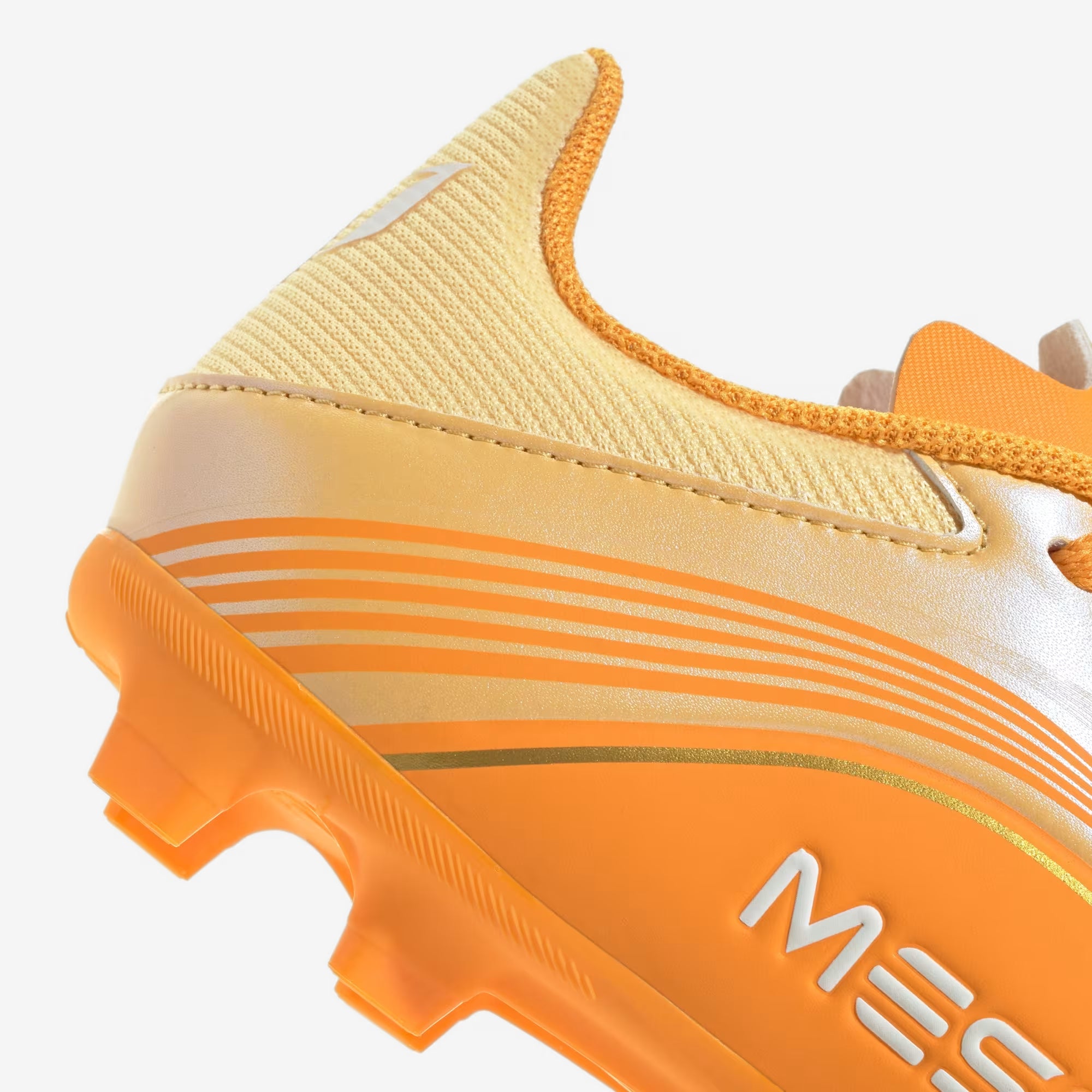 adidas Jr. F50 Messi League Big Kids' Firm/Multi-Ground Low-Top Soccer Cleats - Ice Tangerine / Gold Met. / Pure Tangerine