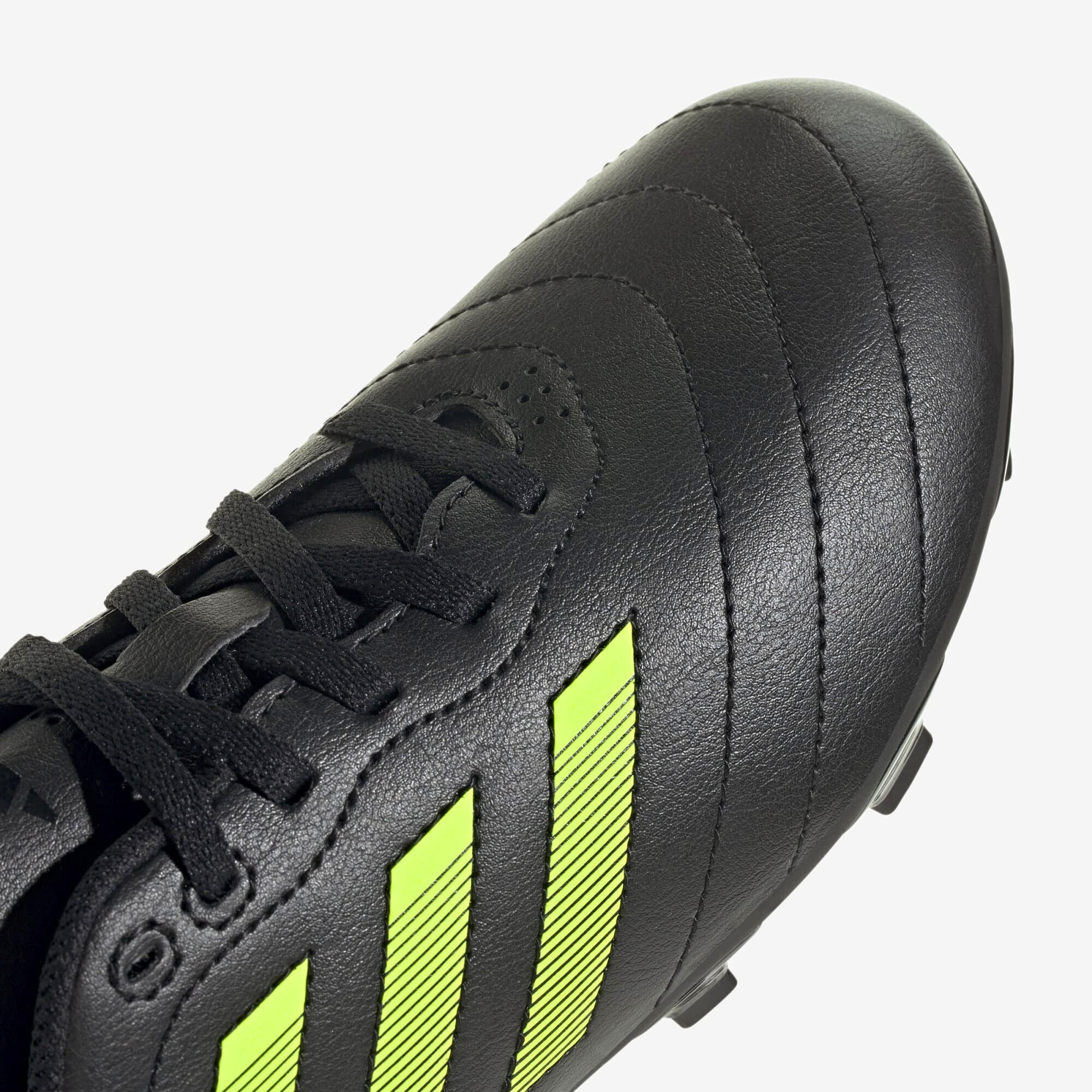 adidas Jr. Goletto VIII Little/Big Kids' FG Low-Top Soccer Cleats - Core Black / Lucid Lemon / Core Black