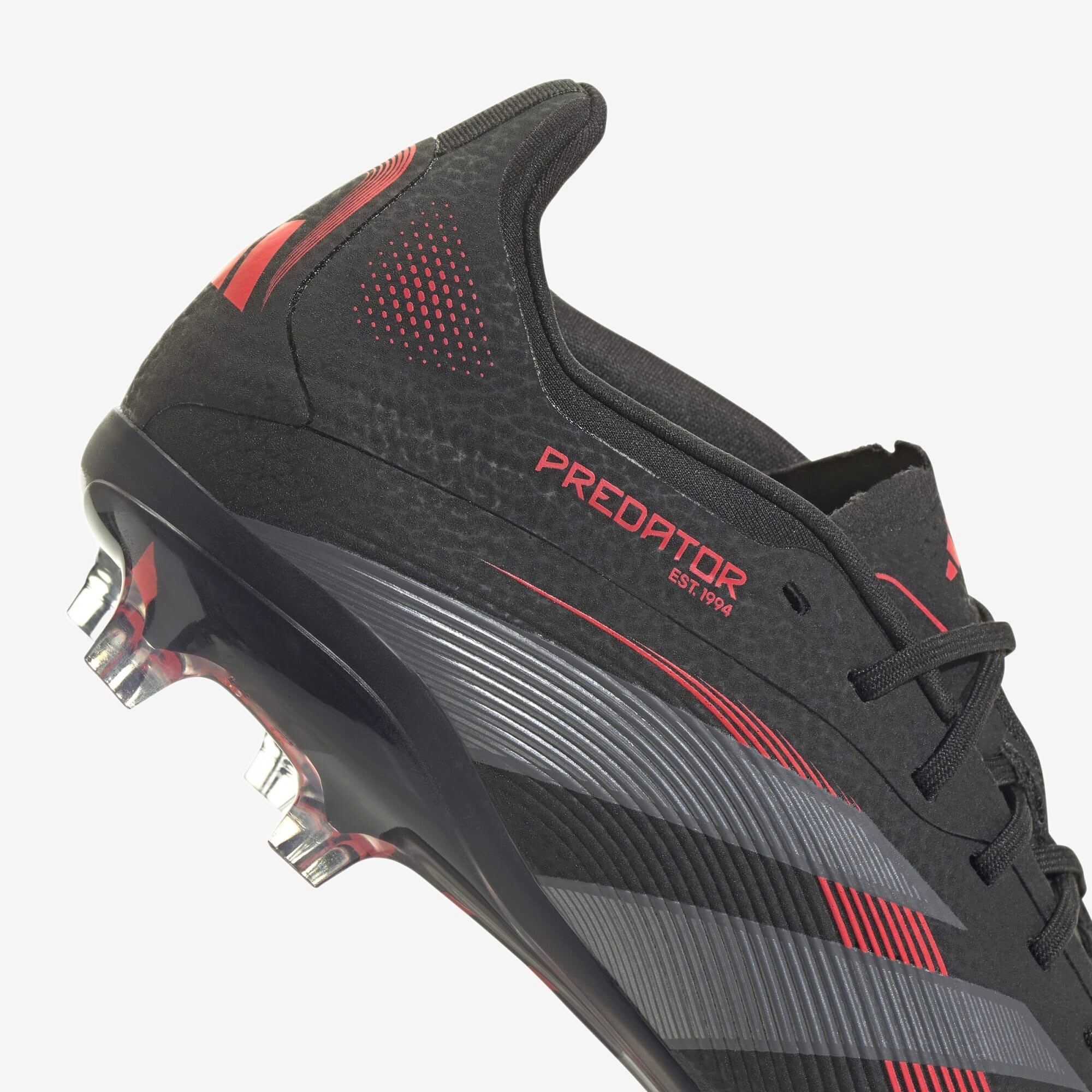 adidas Jr. Predator Elite Big Kids' FG Low-Top Soccer Cleats - Core Black / Grey Four / Lucid Red