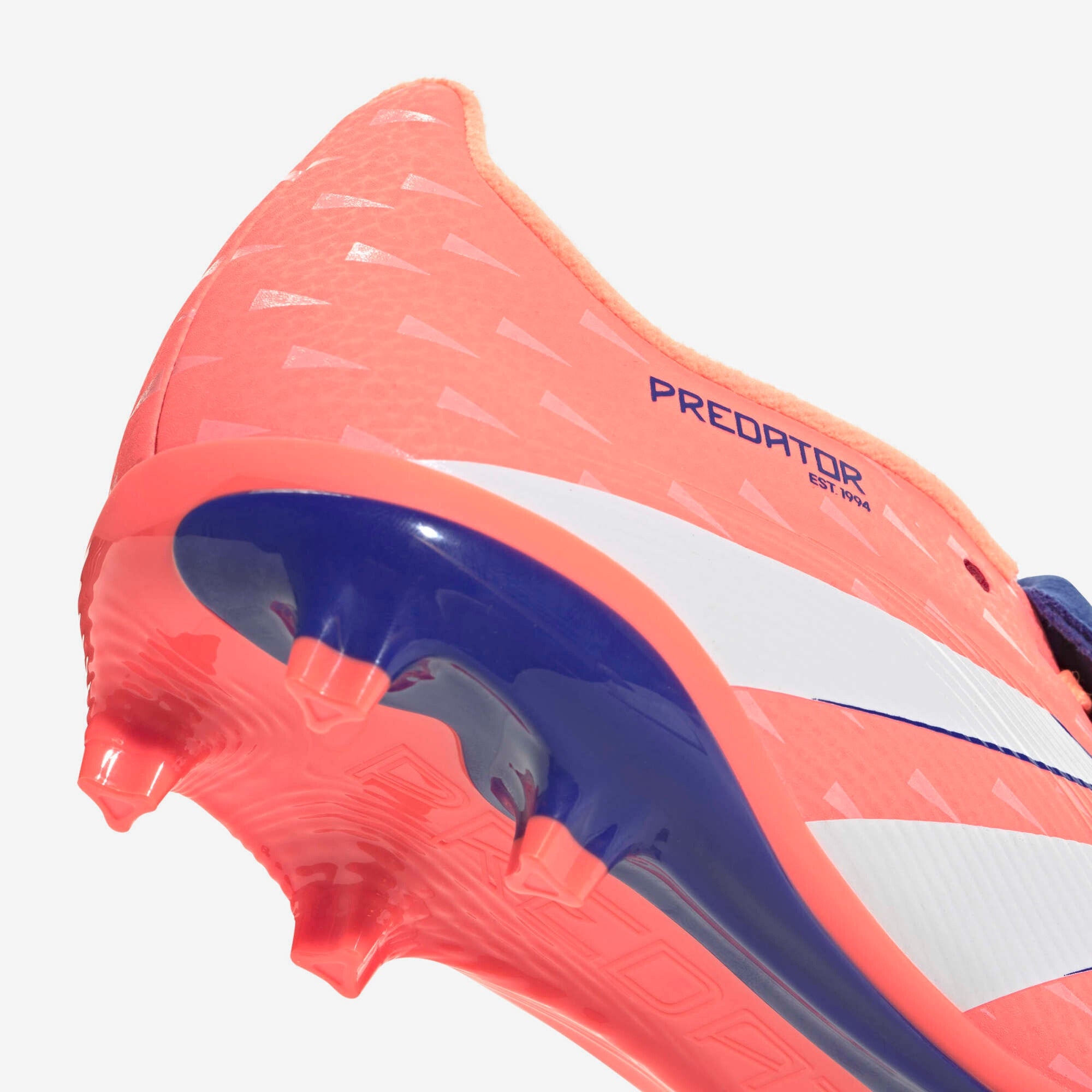 adidas Jr. Predator League Fold-Over Tongue Big Kids' Firm/Multi-Ground Low-Top Soccer Cleats - Signal Coral / Cloud White / Beam Orange