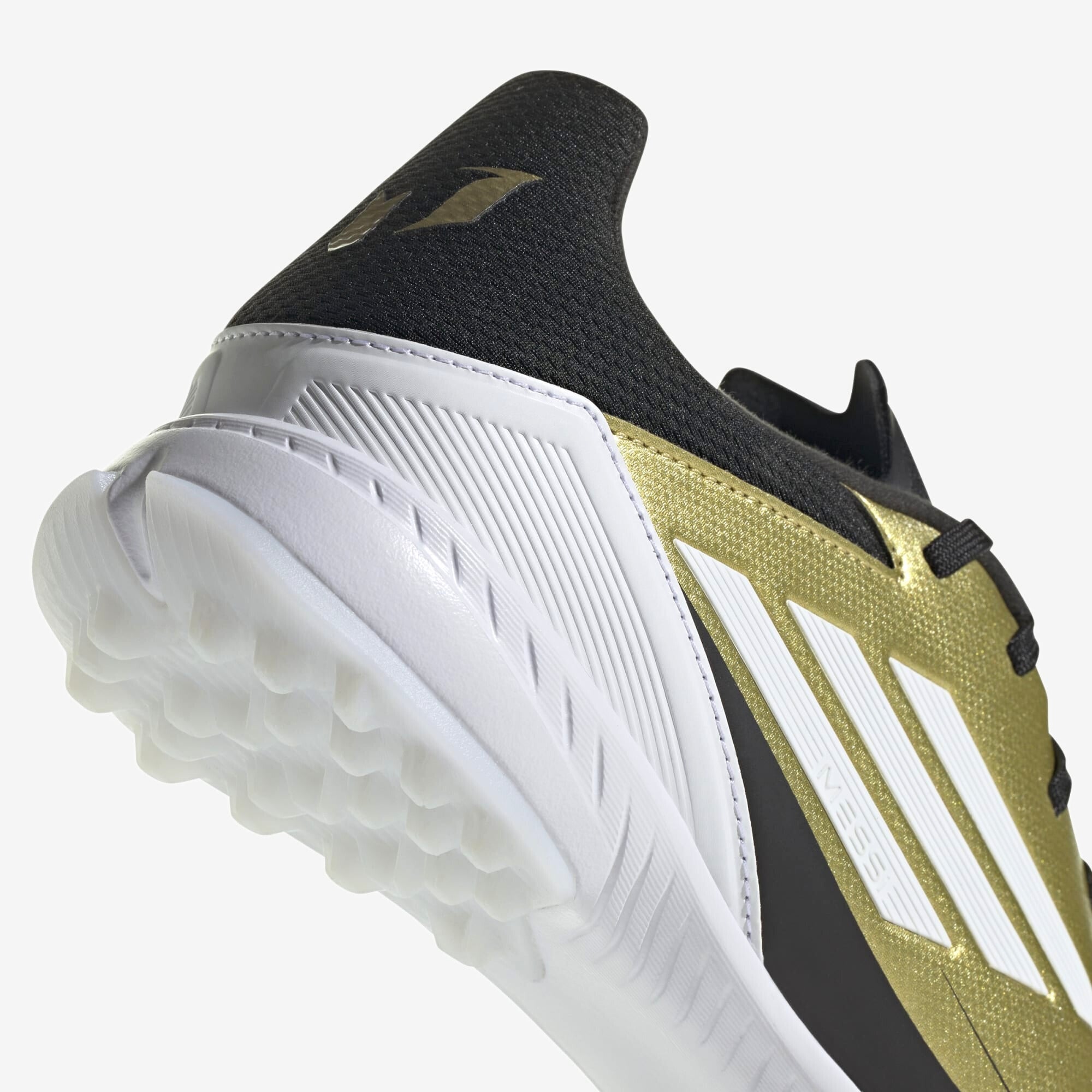 adidas Messi F50 League TF Low-Top Soccer Shoes - Gold Metallic / Cloud White / Core Black