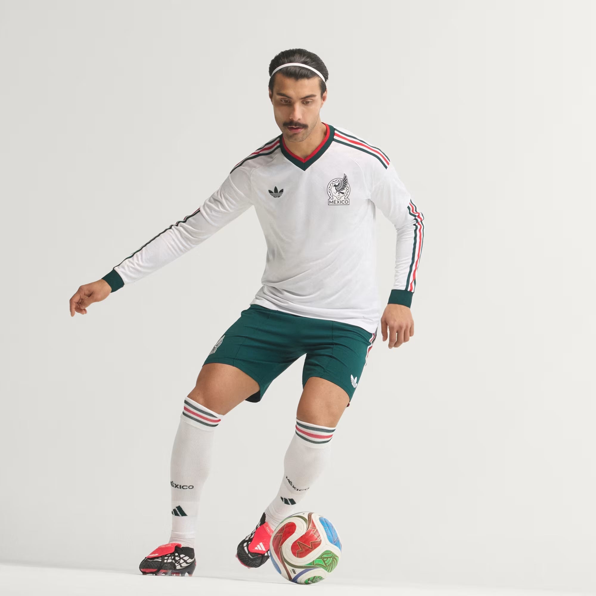 adidas Mexico 2026 Match Away Men's Soccer Authentic Long-Sleeve Jersey - White