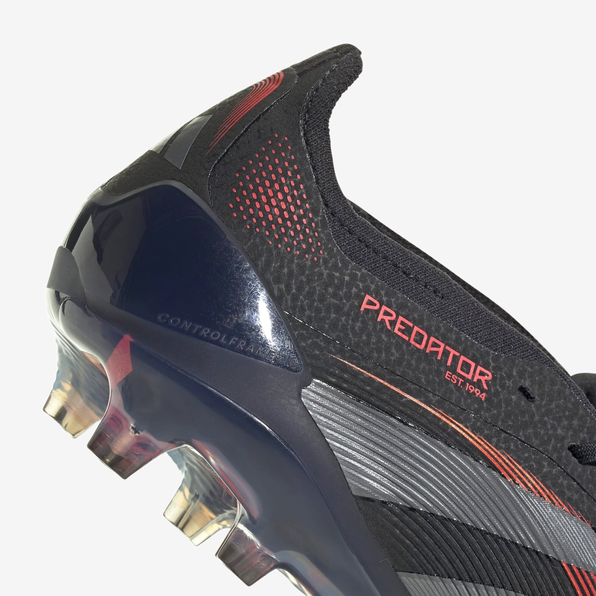 adidas Predator Elite Fold-Over Tongue FG Low-Top Soccer Cleats - Core Black / Grey Four / Lucid Red