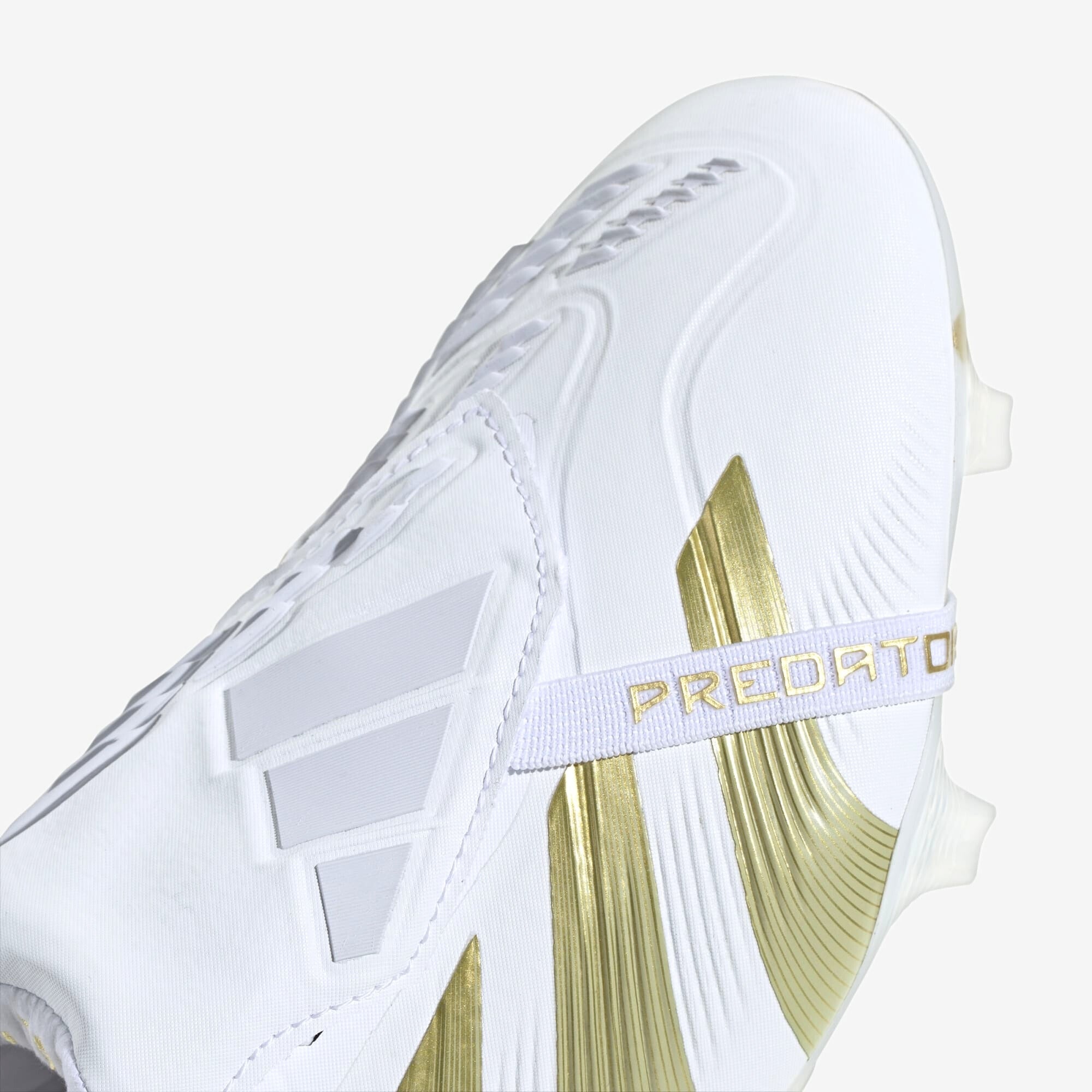 adidas Predator Elite Fold-Over Tongue FG Low-Top Soccer Cleats - Cloud White / Gold Metallic / Cloud White